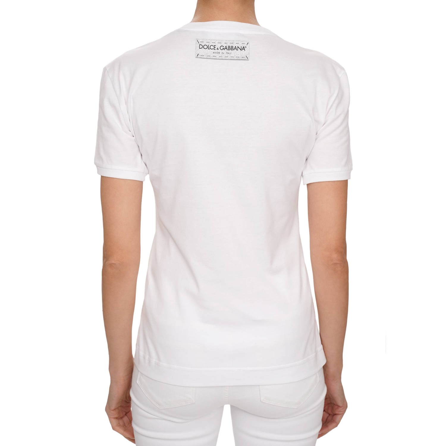 DOLCE & GABBANA T-shirt White Cotton DG Logo Print Casual