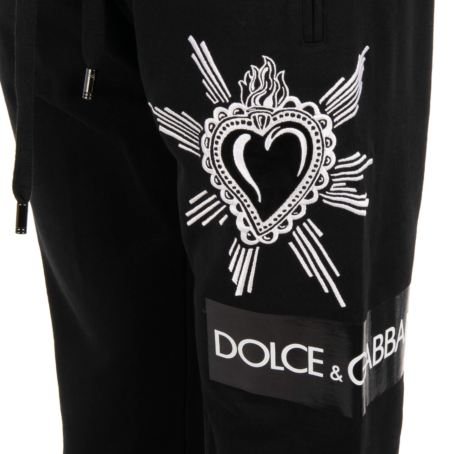 Dolce & Gabbana Mixed-Fabric Jogging Pants With Patch In