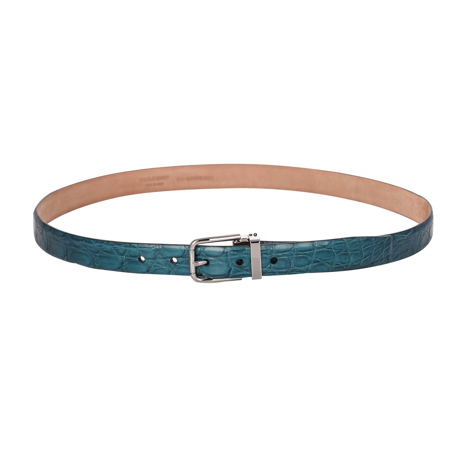 Dolce & Gabbana Blue Belt with Gold Buckle Dolce & Gabbana Navy Blue Velvet Gold Metal Logo Waist  main image 2