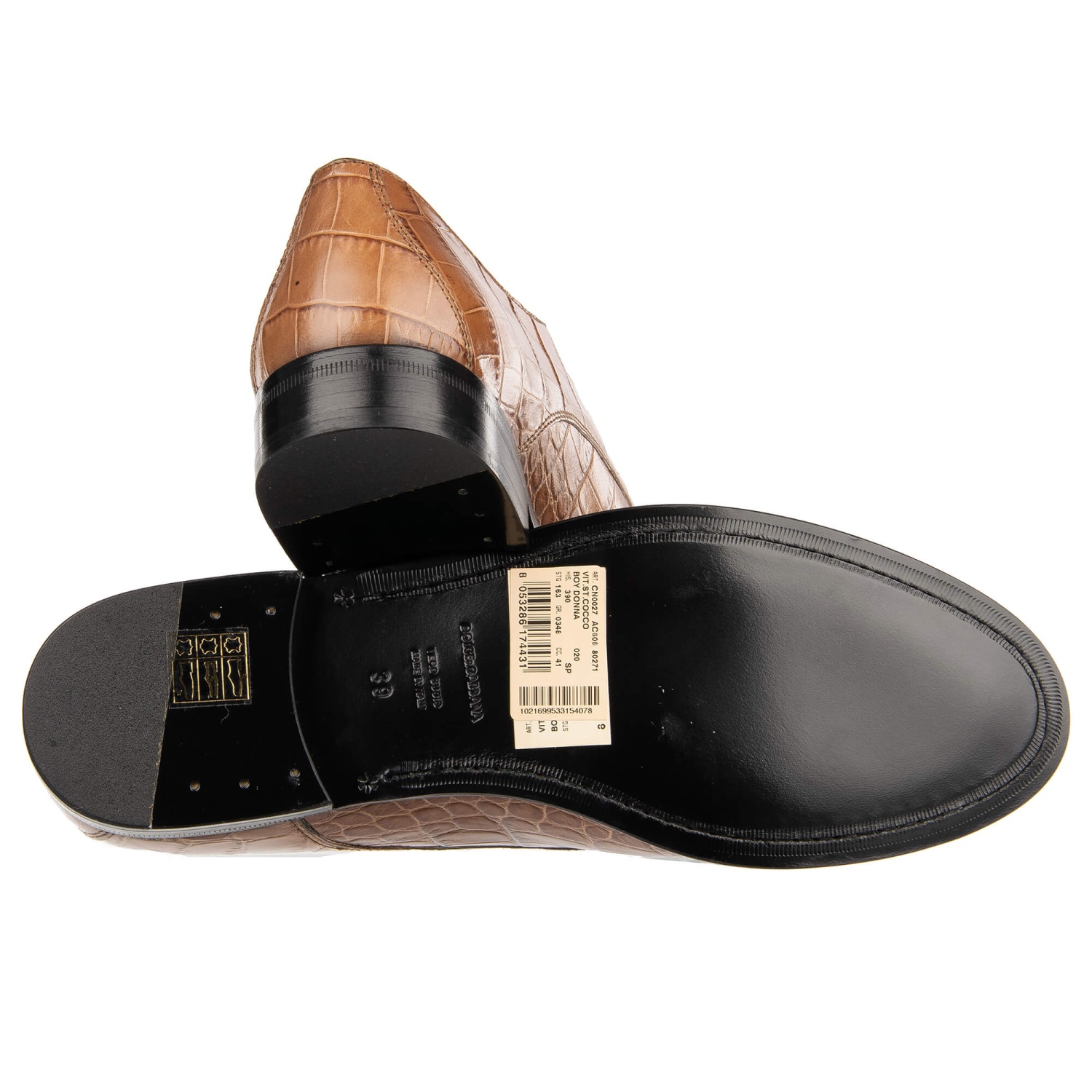 Dolce & Gabbana Brown Oxford Shoes with Crocodile Pattern DOLCE & GABBANA Shoes Sneakers Brown Croc Exotic Leather  main image 3