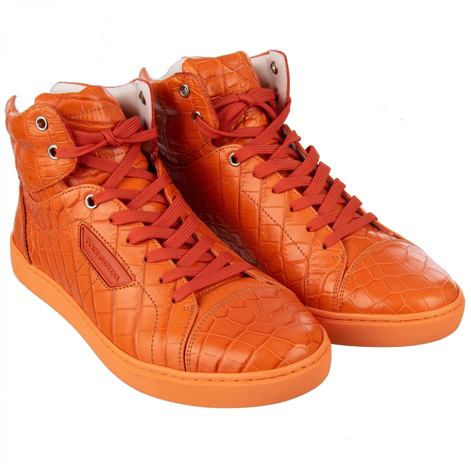 Dolce & Gabbana CD1781AY8418H618 関税送料込 DOLCE & GABBANA 7.300$ Crocodile High-Top Sneaker Shoes