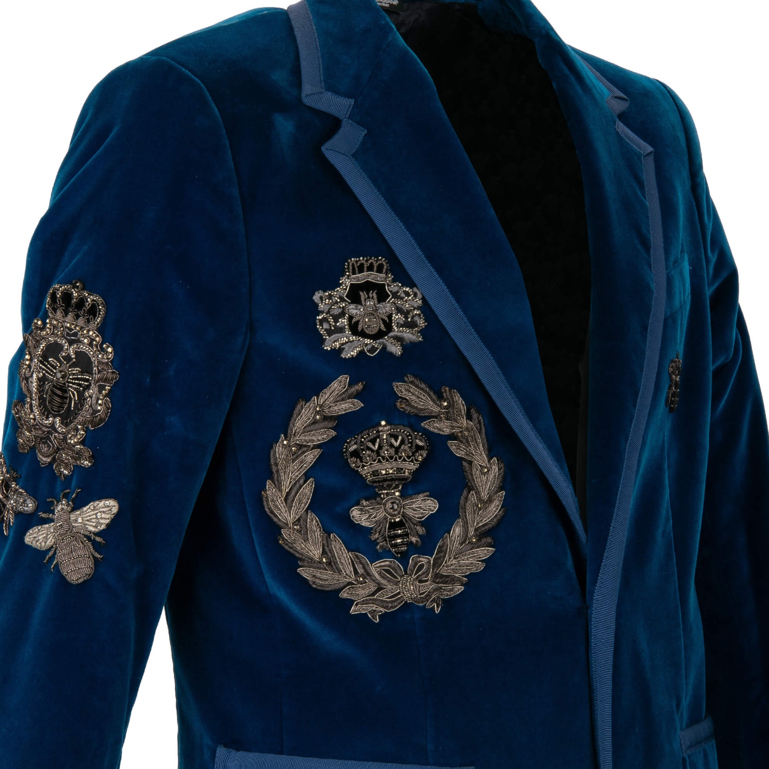 【VIP価格】DOLCE & GABBANA Enchanted Blue Coat 2001 Dolce And Gabbana Blue Satin Cropped Trench Coat
