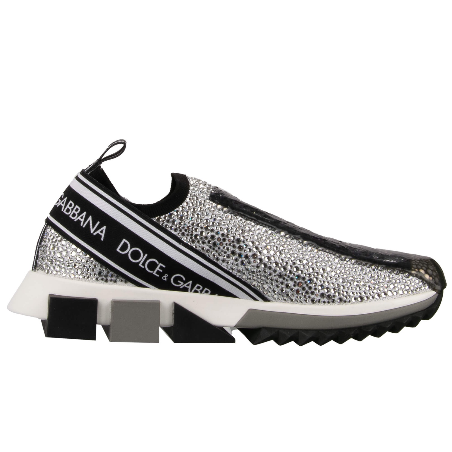 DOLCE & GABBANA Crystal DG Logo Slip-On Sneaker SORRENTO