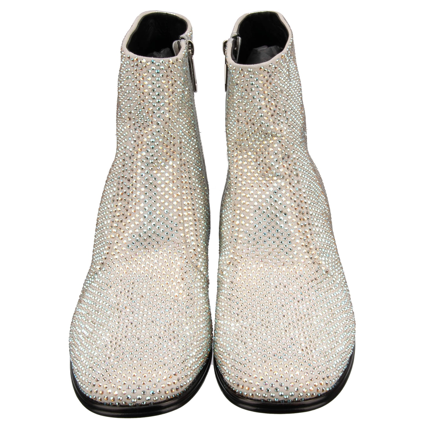 DOLCE & GABBANA Crystal DG Metal Logo Heels Leather Boots Shoes Size 9US Dolce & Gabbana DOLCE & GABBANA Crystal DG Metal Logo Heels  main image 4