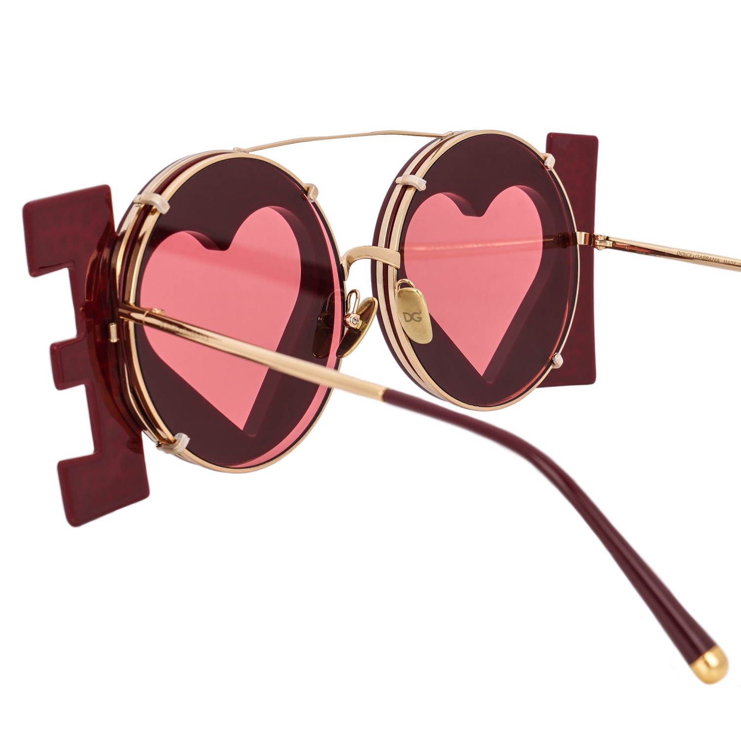 DOLCE & GABBANA Crystal Heart LOVE Metal Sunglasses DG 2217B  display picture 1