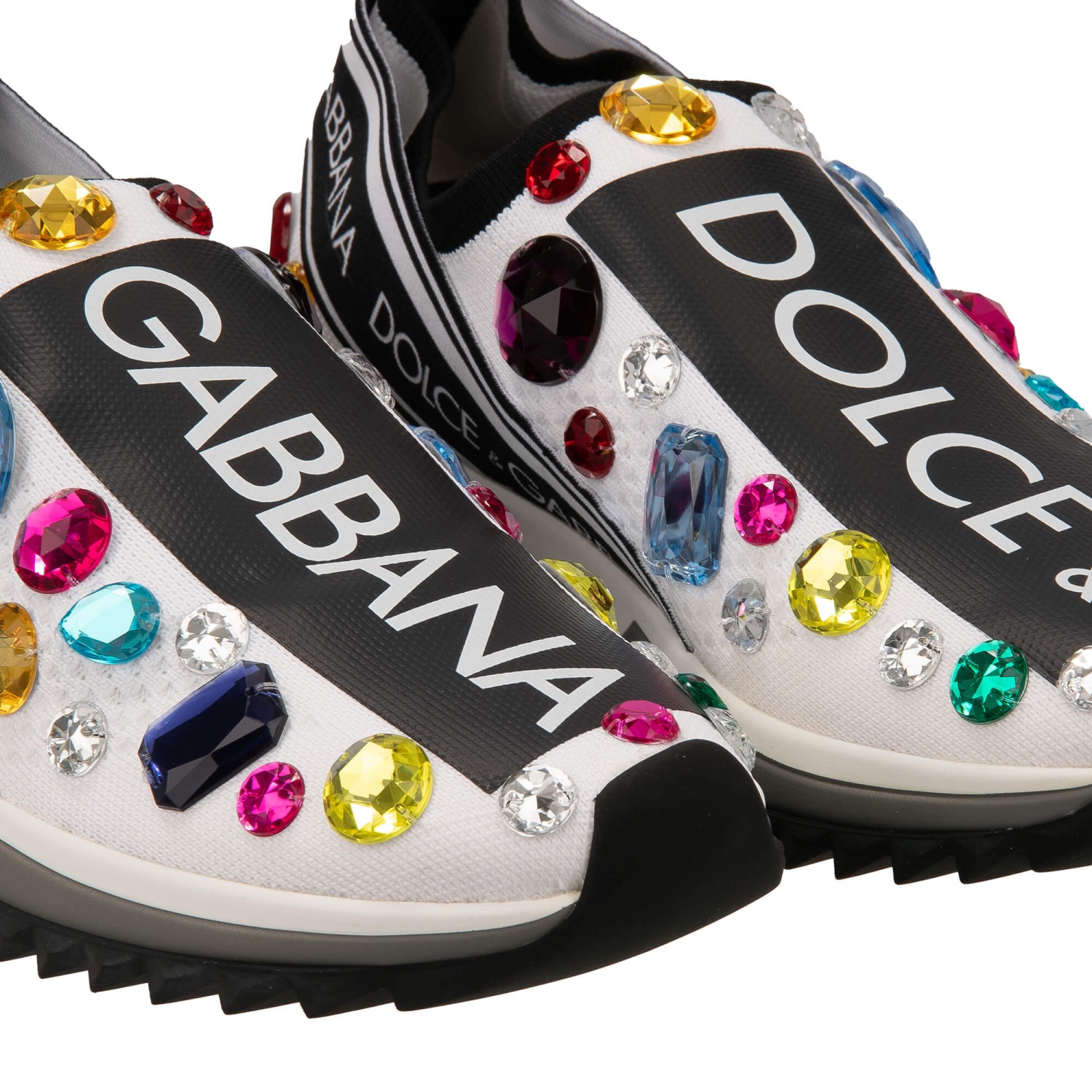 Dolce & Gabbana ★新作 クリスタル付きミュール ★関税/送料込 DOLCE & GABBANA Crystal Logo Slip-On Sneaker Shoes SORRENTO