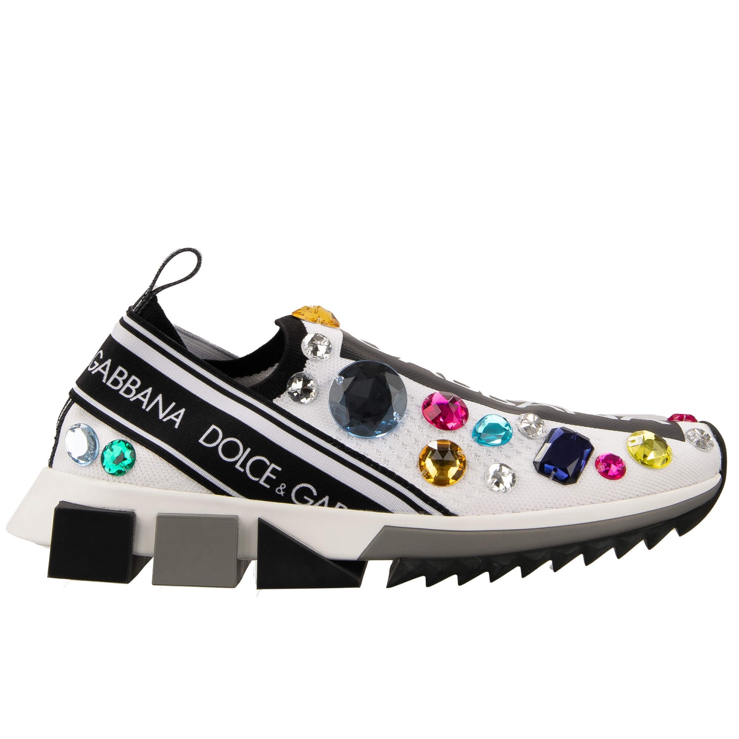 DOLCE & GABBANA Crystal Logo Slip-On Sneaker Shoes SORRENTO
