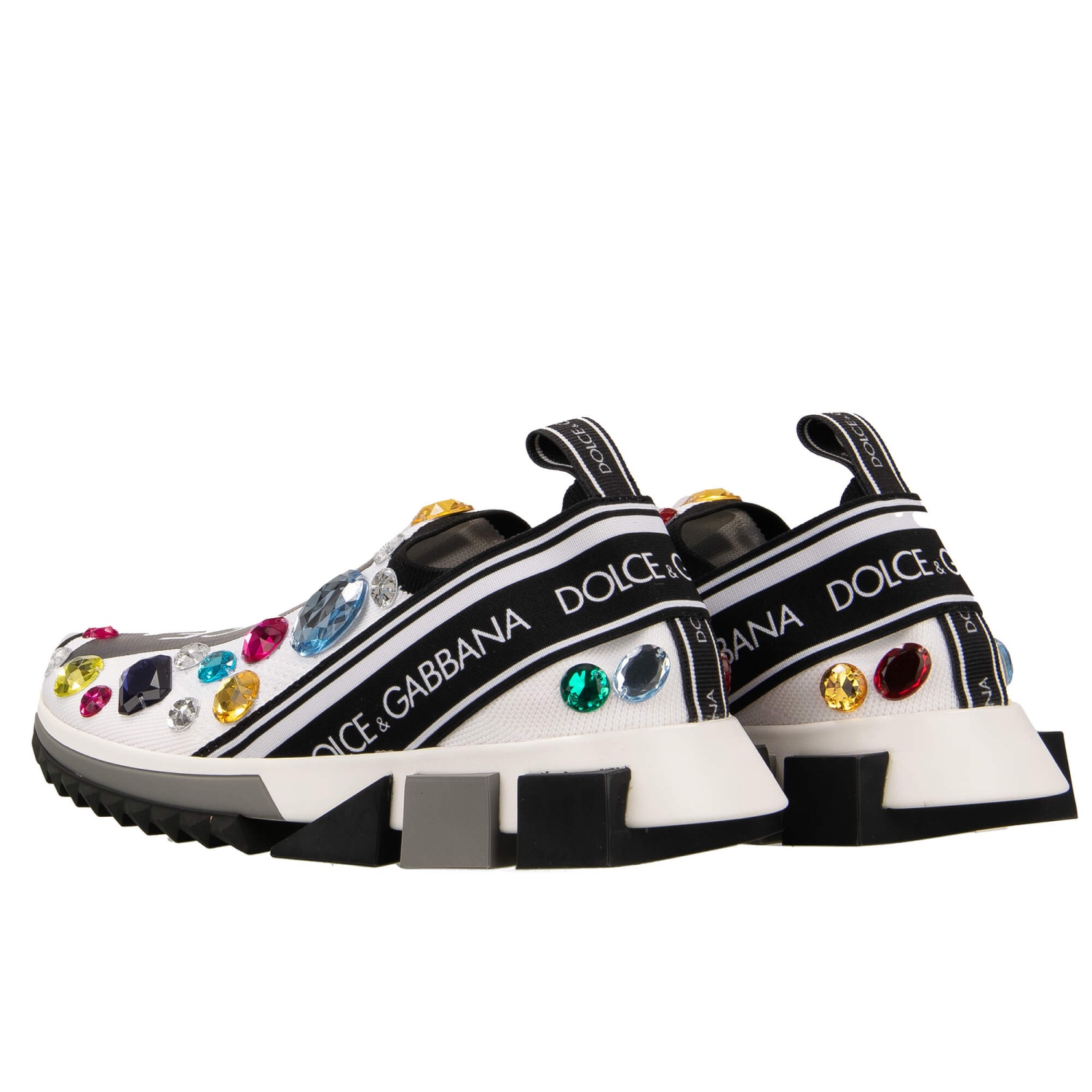 DOLCE & GABBANA Crystal Logo Slip-On Sneaker Shoes SORRENTO