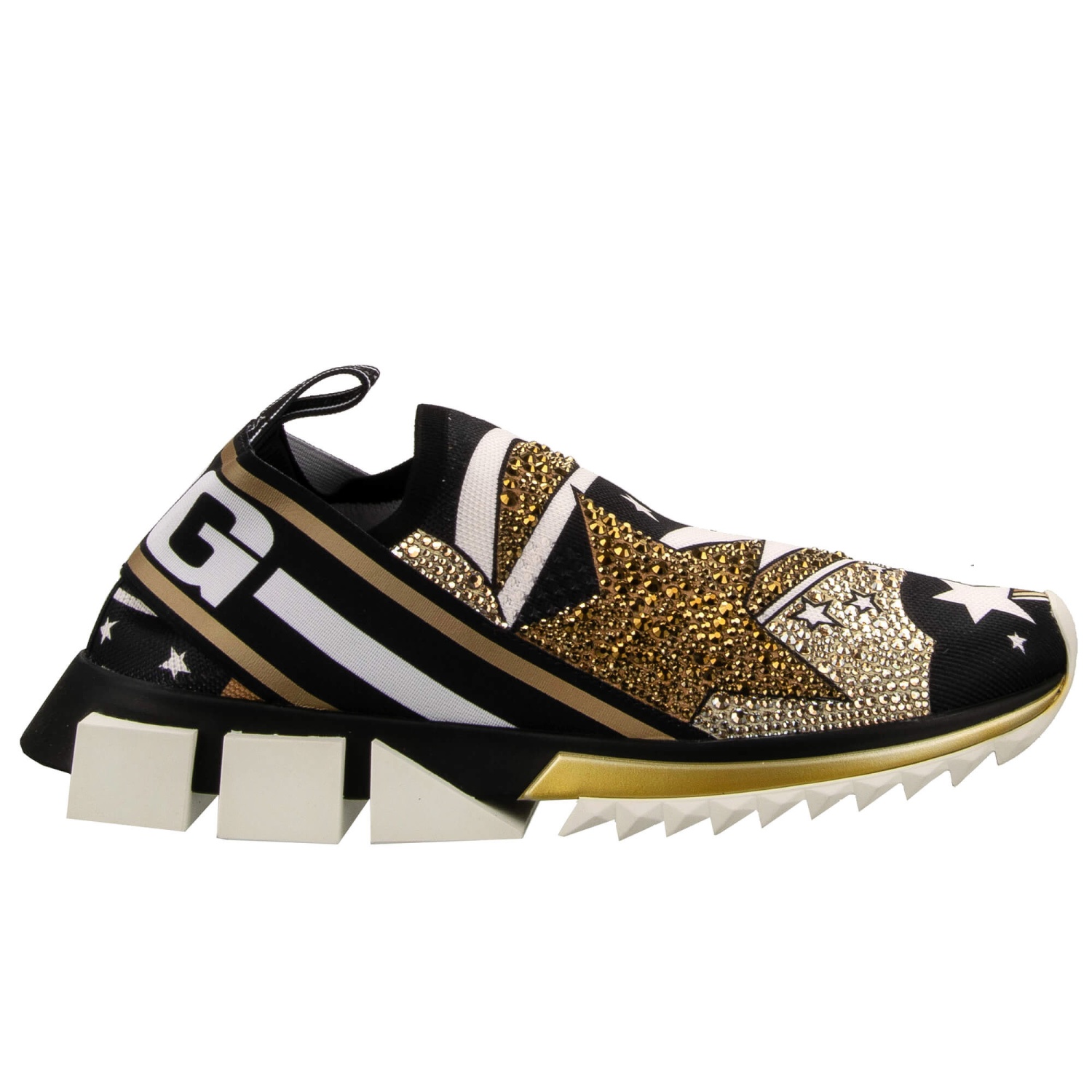 DOLCE & GABBANA Kristall Low Top Logo Stern Sneaker SORRENTO