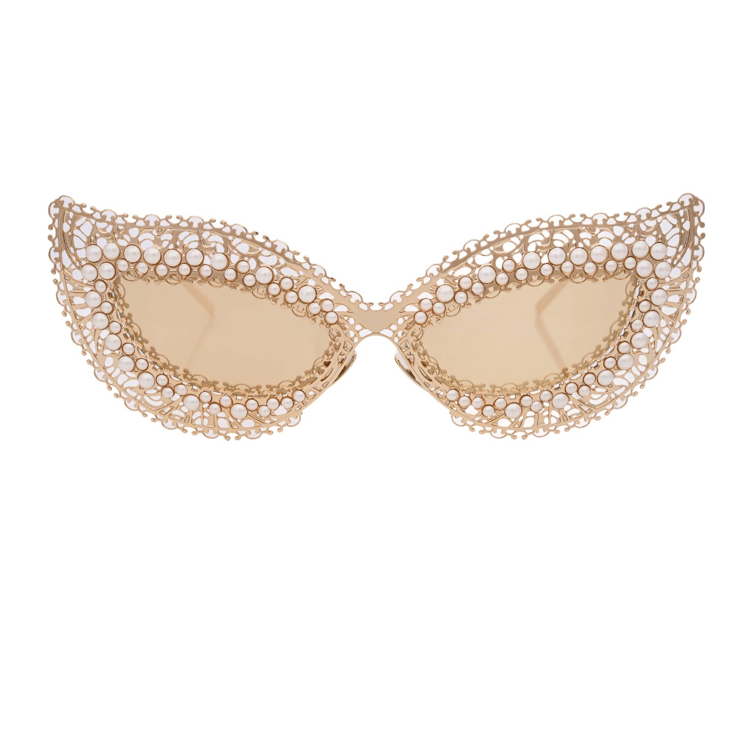 Dolce & Gabbana Gold Filigree Cat-Eye Sunglasses with Gray Gradient Lenses DOLCE-GABBANA-DG-2238H-  main image 3