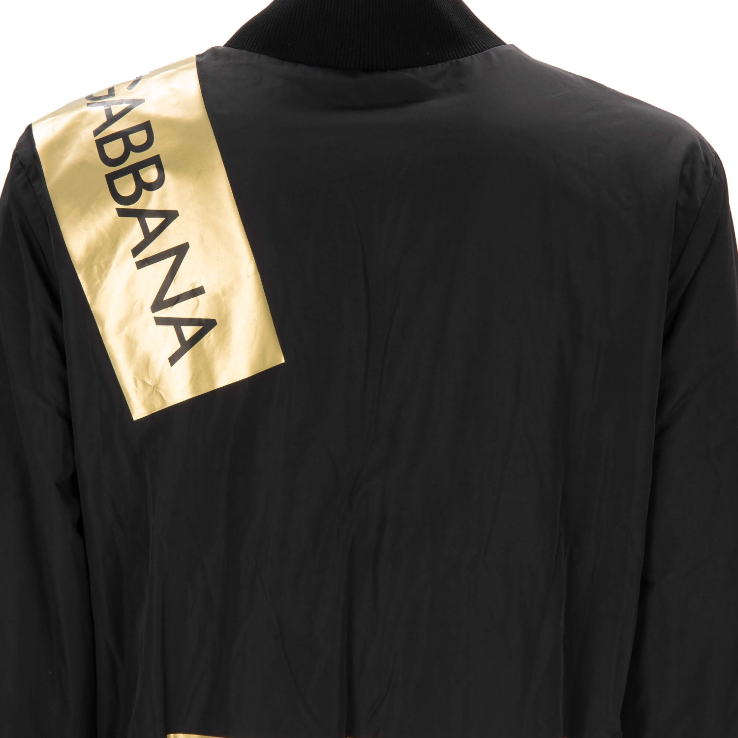Dolce & Gabbana Dg Gold Logo Patch Bomber Jacket Black It 56