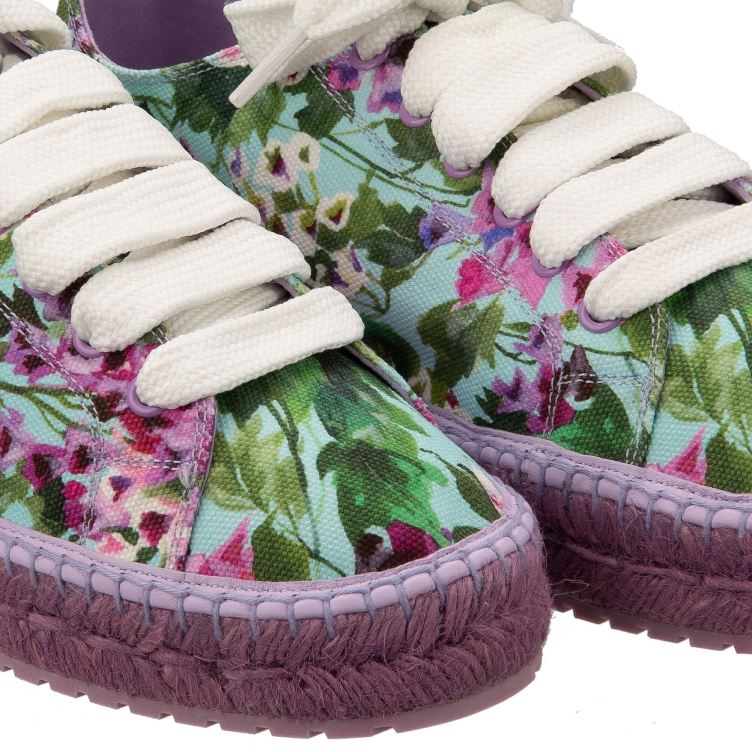 DOLCE & GABBANA DG Logo Flower Lace Espadrilles Sneaker Shoes
