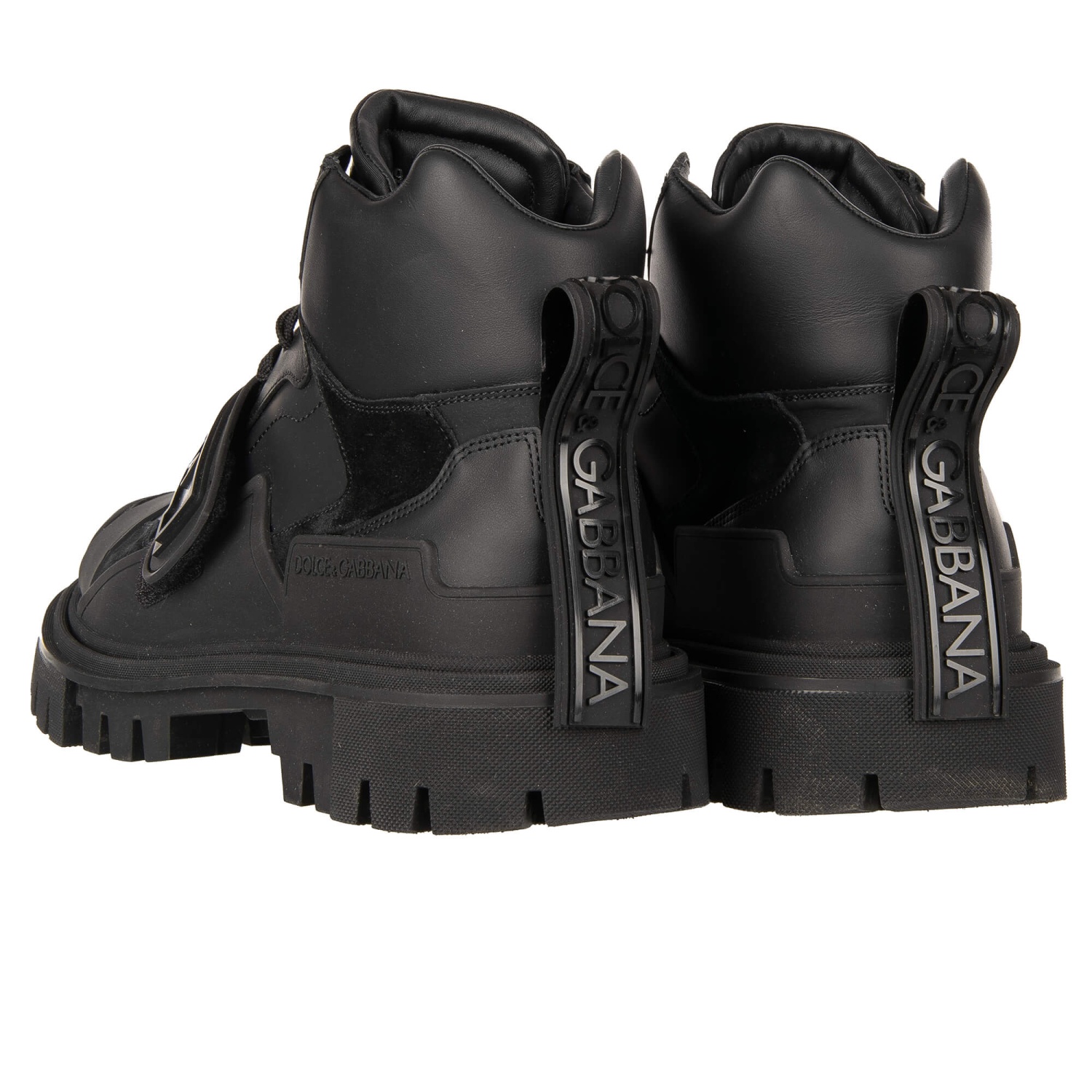 【関税＆送料込み】Dolce & Gabbana Black Boots DOLCE & GABBANA Shoes Black DG Logo Calf Leather High Boots