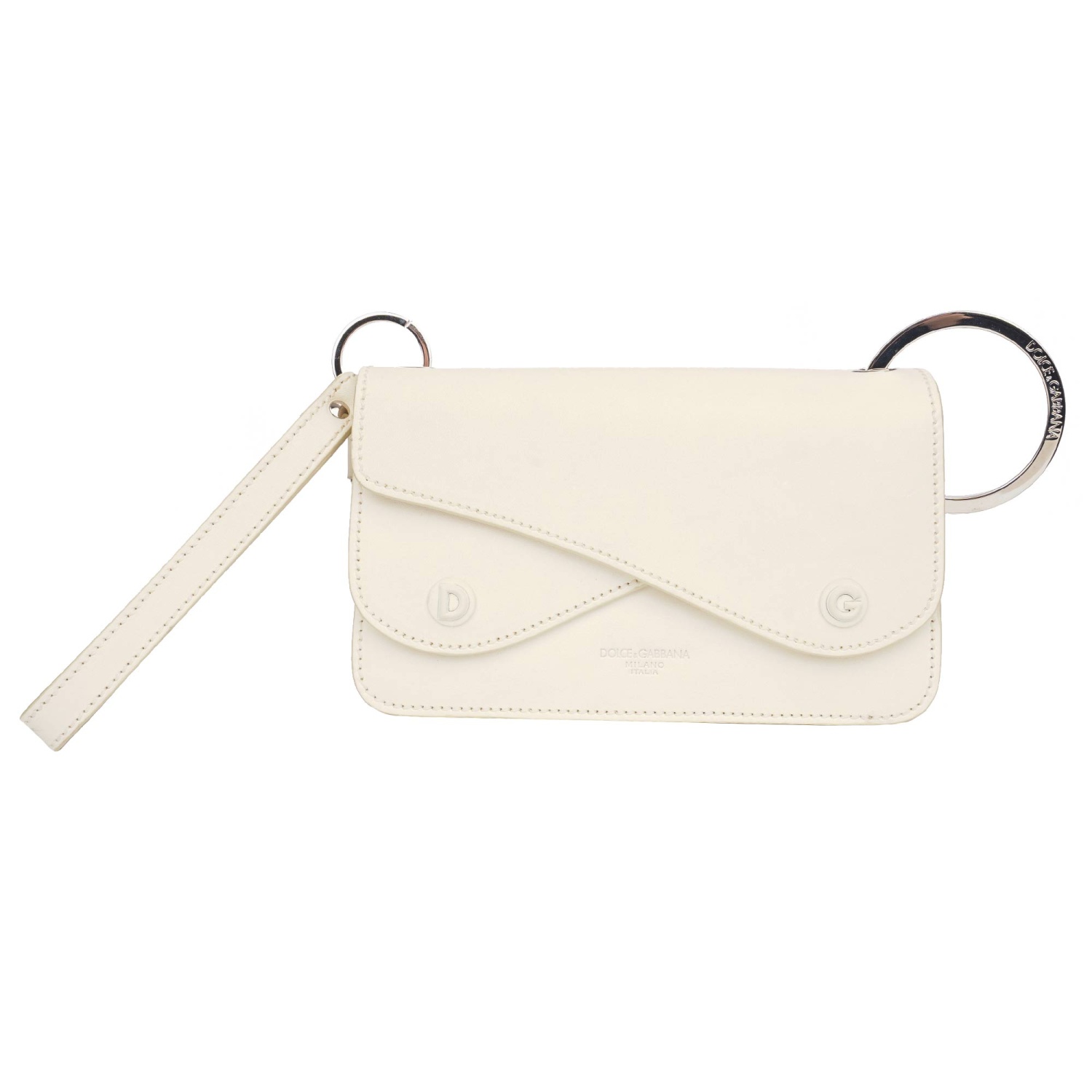 正規店買付【DOLCE & GABBANA】ホワイト ショルダーバッグ DOLCE & GABBANA DG Logo Leather Crossbody Chain Handle Bag