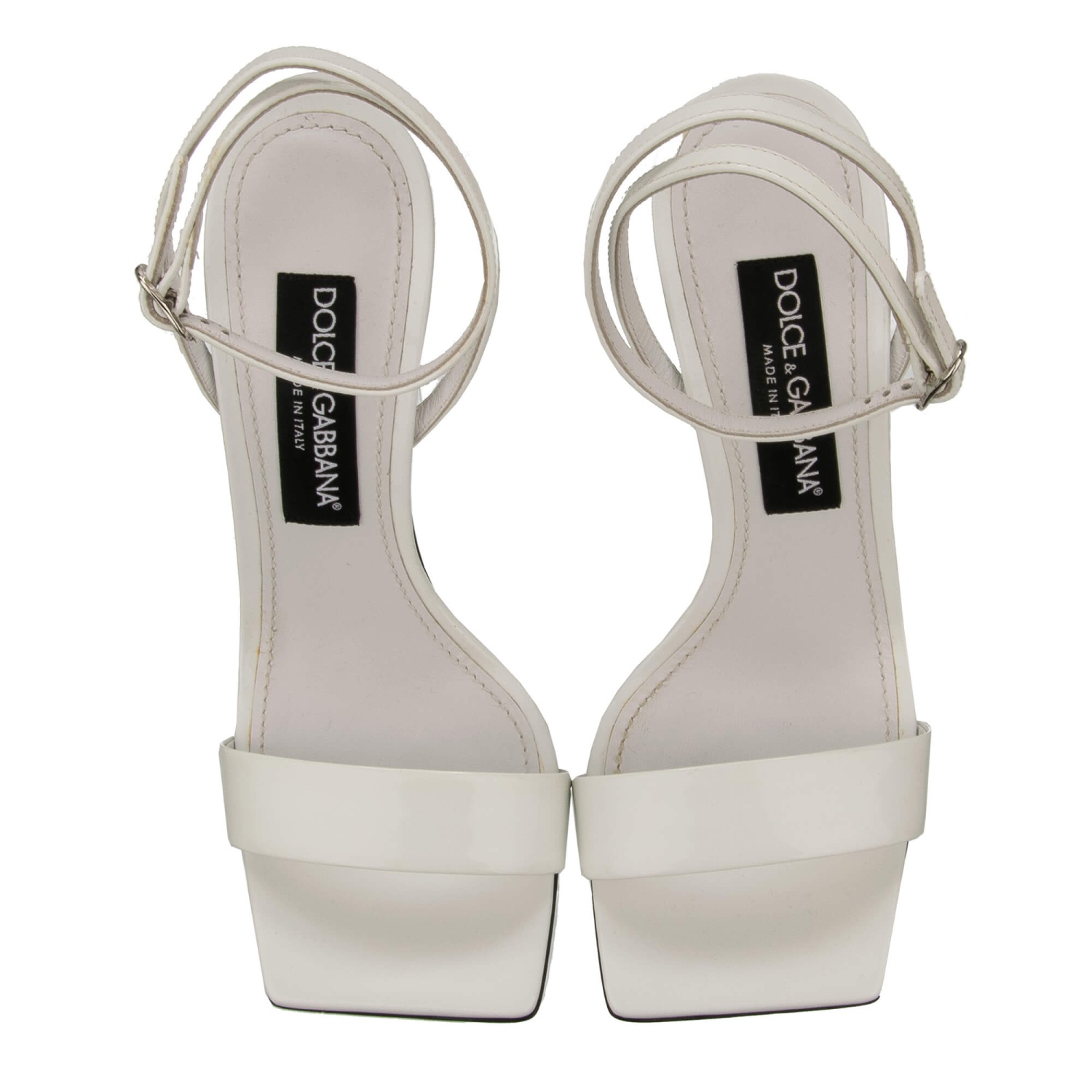 DOLCE & GABBANA DG Logo Leather Straps Sandals Heels Pumps