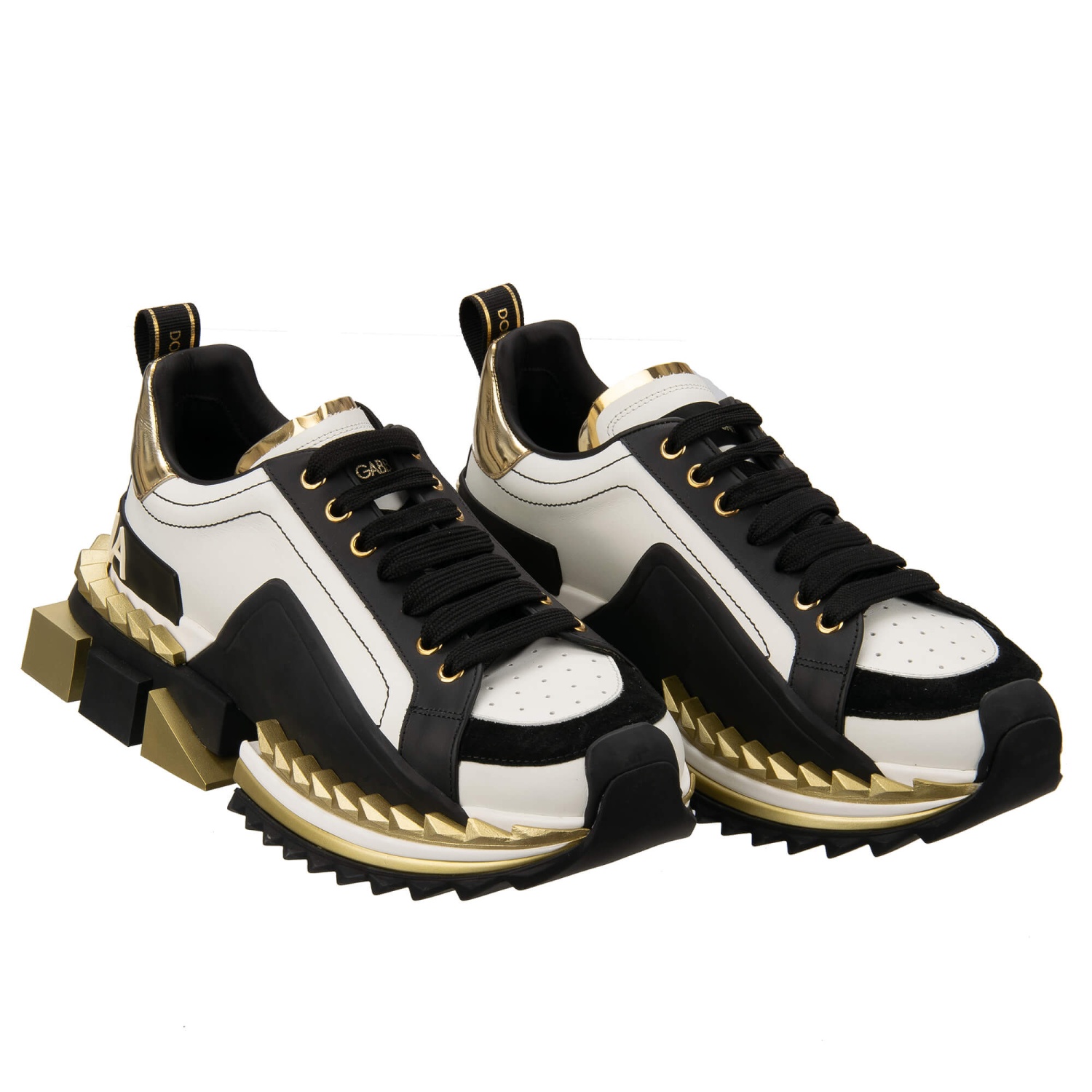 DOLCE & GABBANA DG Logo Men Leather Sneaker SUPER KING Gold DOLCE & GABBANA DG Logo Men Leather Sneaker SUPER KING Gold
