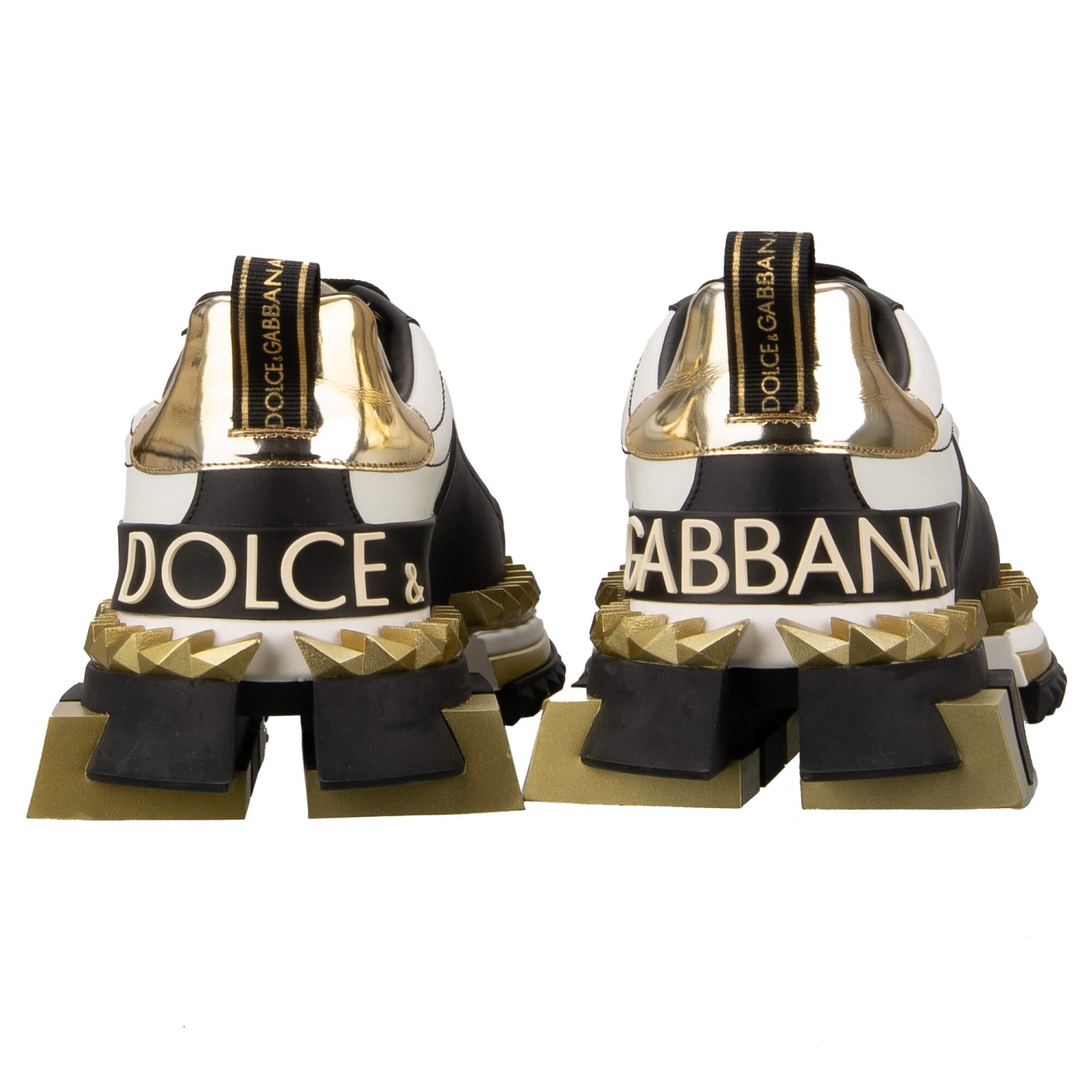 DOLCE & GABBANA DG Logo Men Leather Sneaker SUPER KING Gold