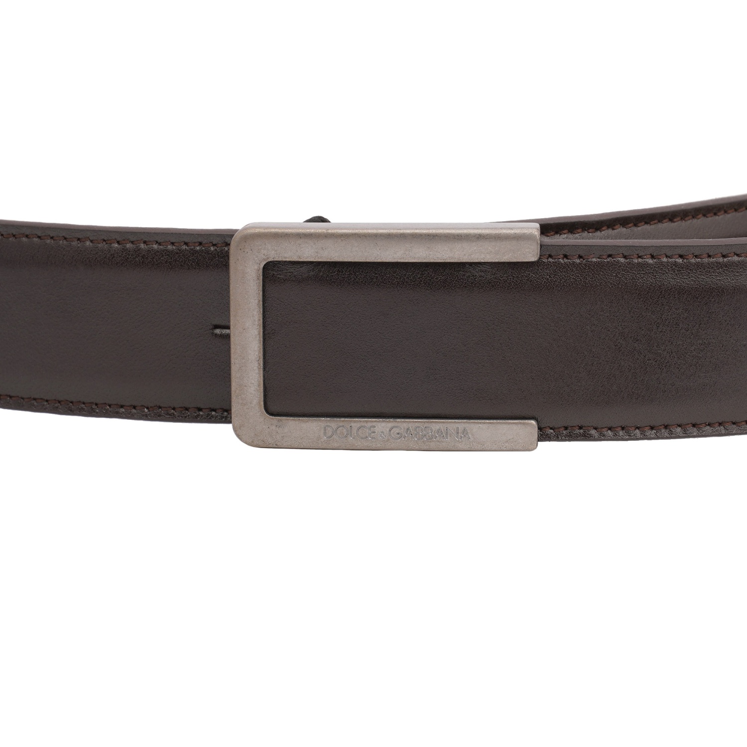 Ceinture En Cuir Dolce & Gabbana - Boucle Métal Logo Doré Rouge Taille 90