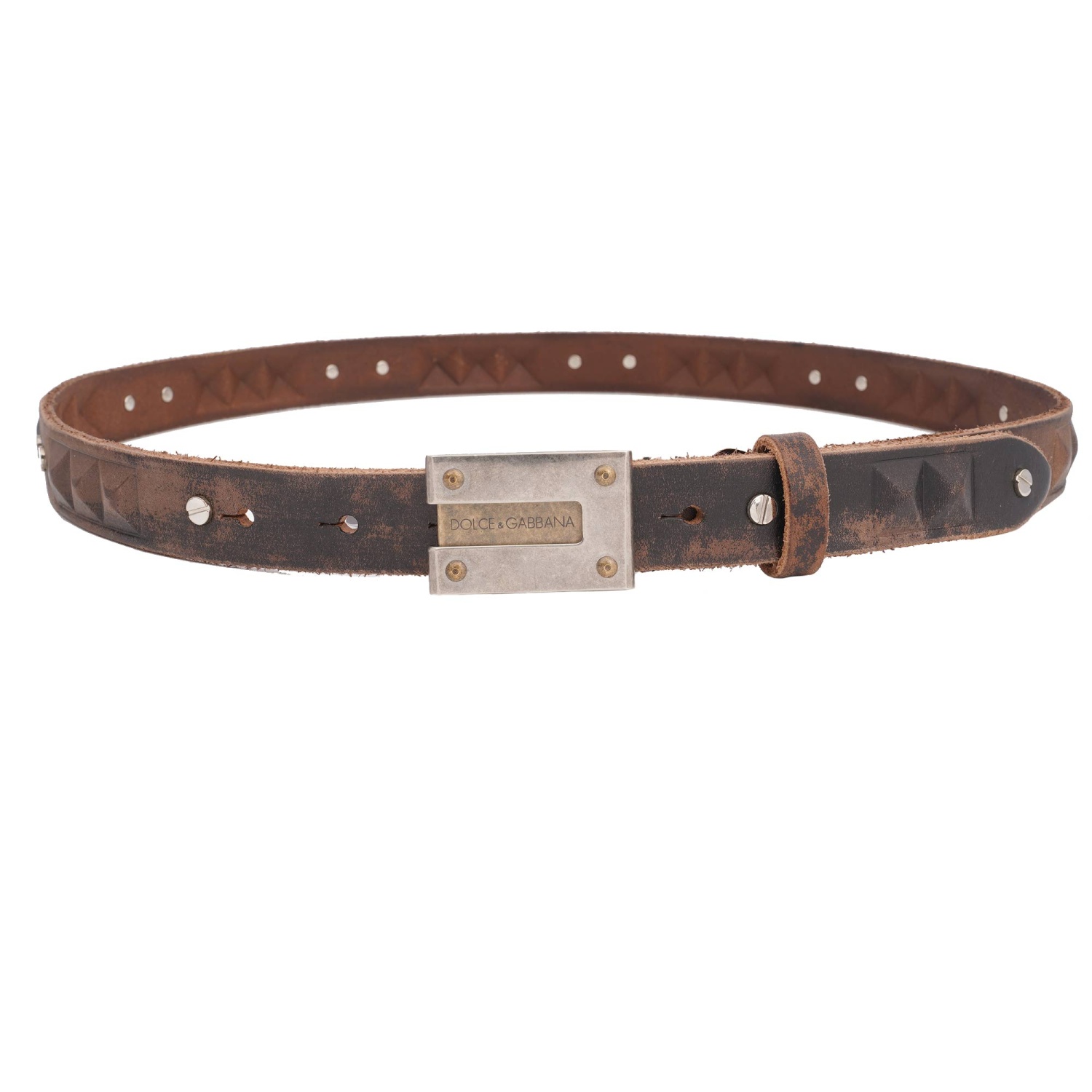 DOLCE＆GABBANA Logo studs leather belt