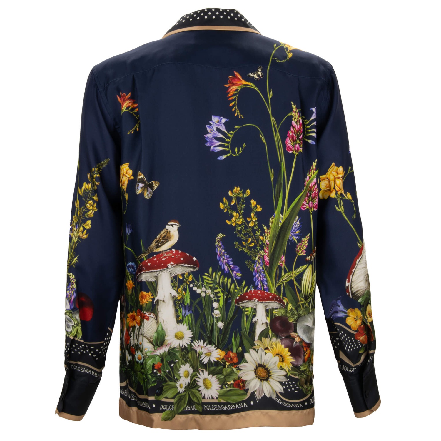 DOLCE & GABBANA DG Logo Polka Dot Flower Rabbit Print Silk