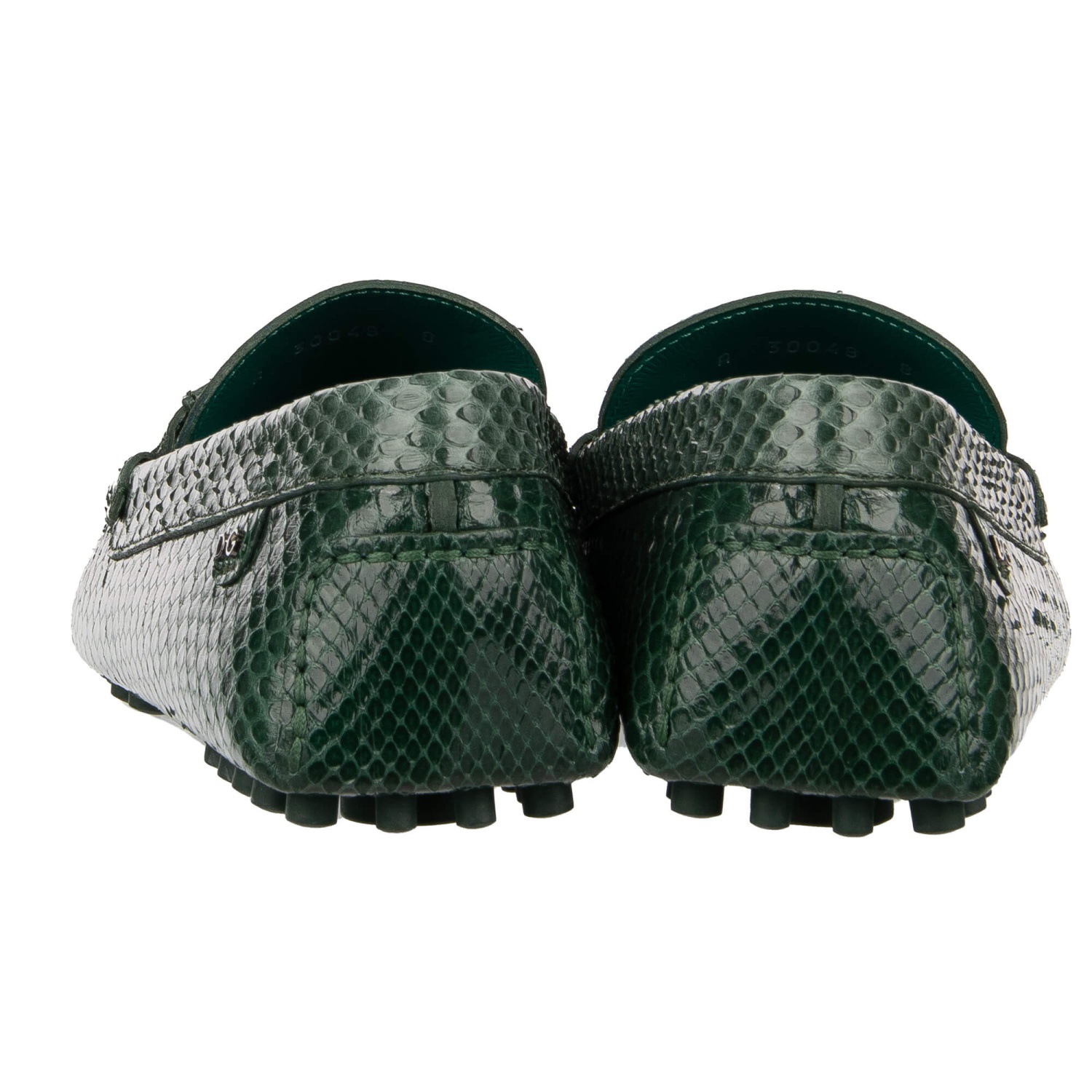 DOLCE & GABBANA DG Logo Snake Leather Moccasin Shoes GELA
