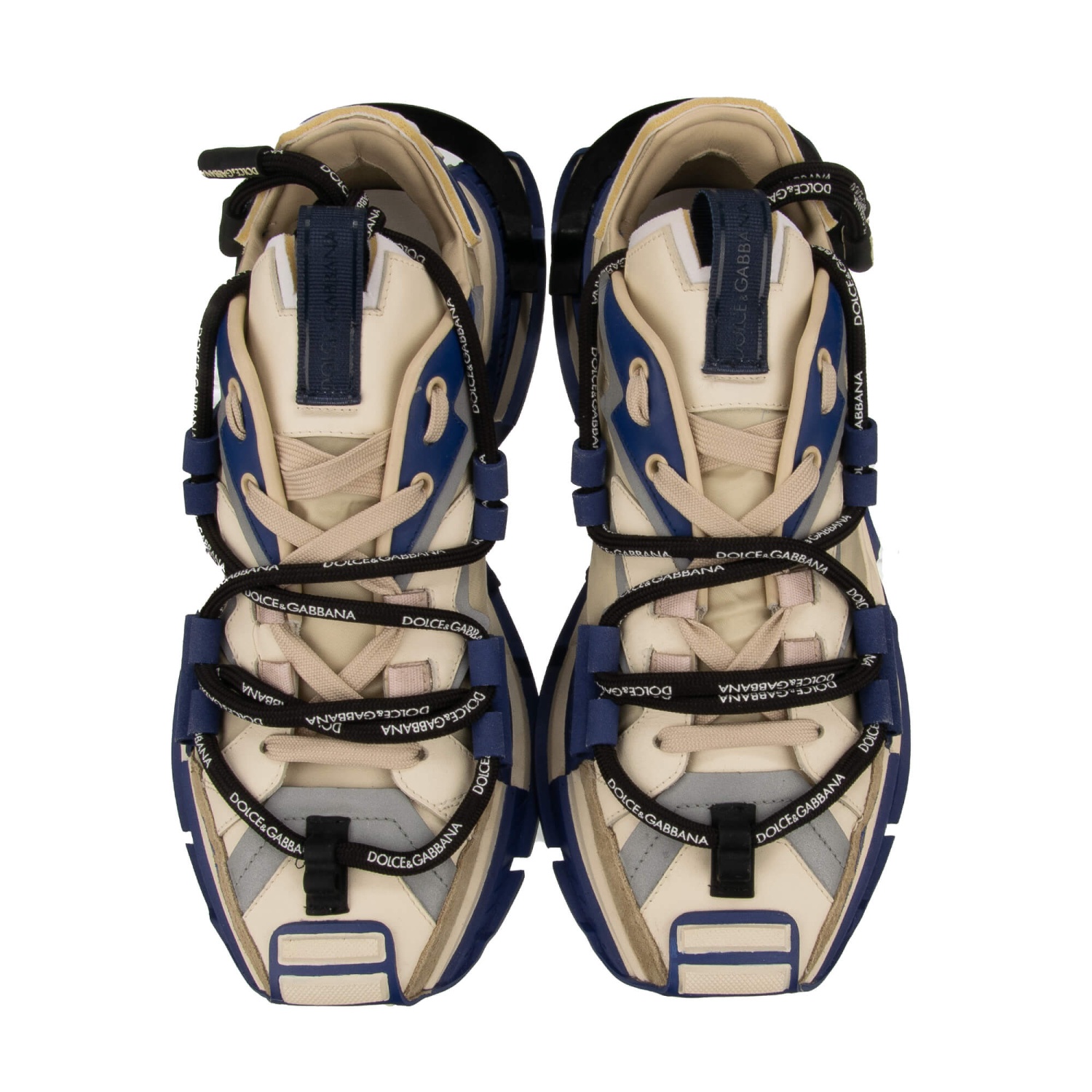 関税込み【Dolce＆Gabbana】DGランナースエードトリムスニーカー DOLCE & GABBANA Low-Top Sneaker Schuhe SPACE DG Logo Blau