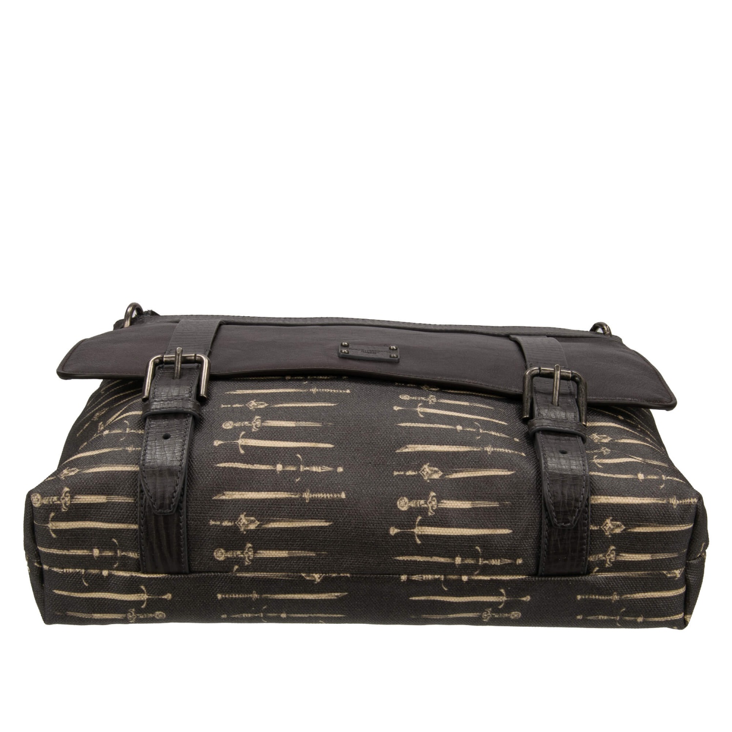 【関税＆送料込み】Dolce & Gabbana Messenger Bag With Logo DOLCE & GABBANA Bag Black Calfskin Leather Gothic Messenger