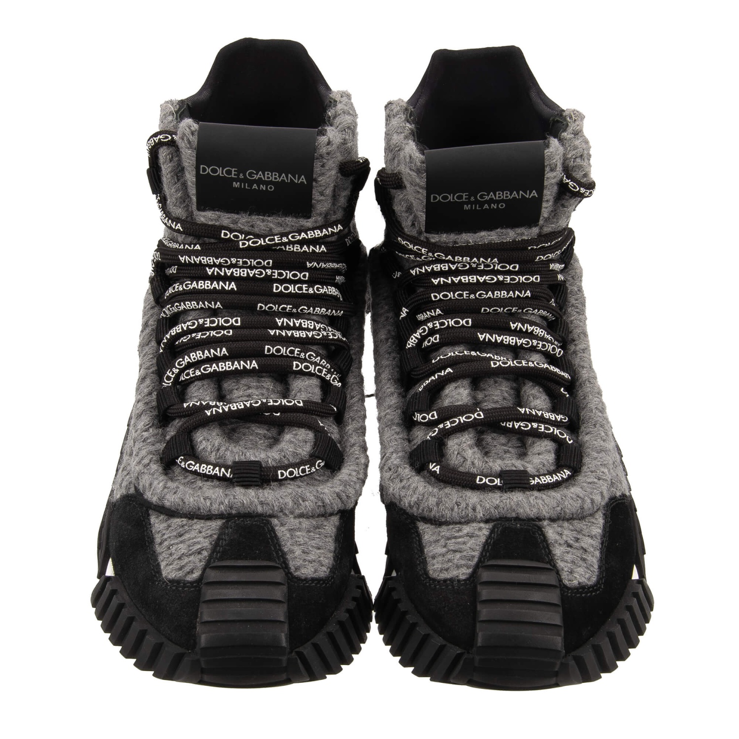 DOLCE & GABBANA DG Logo Wool High Top Boots Sneaker Shoes