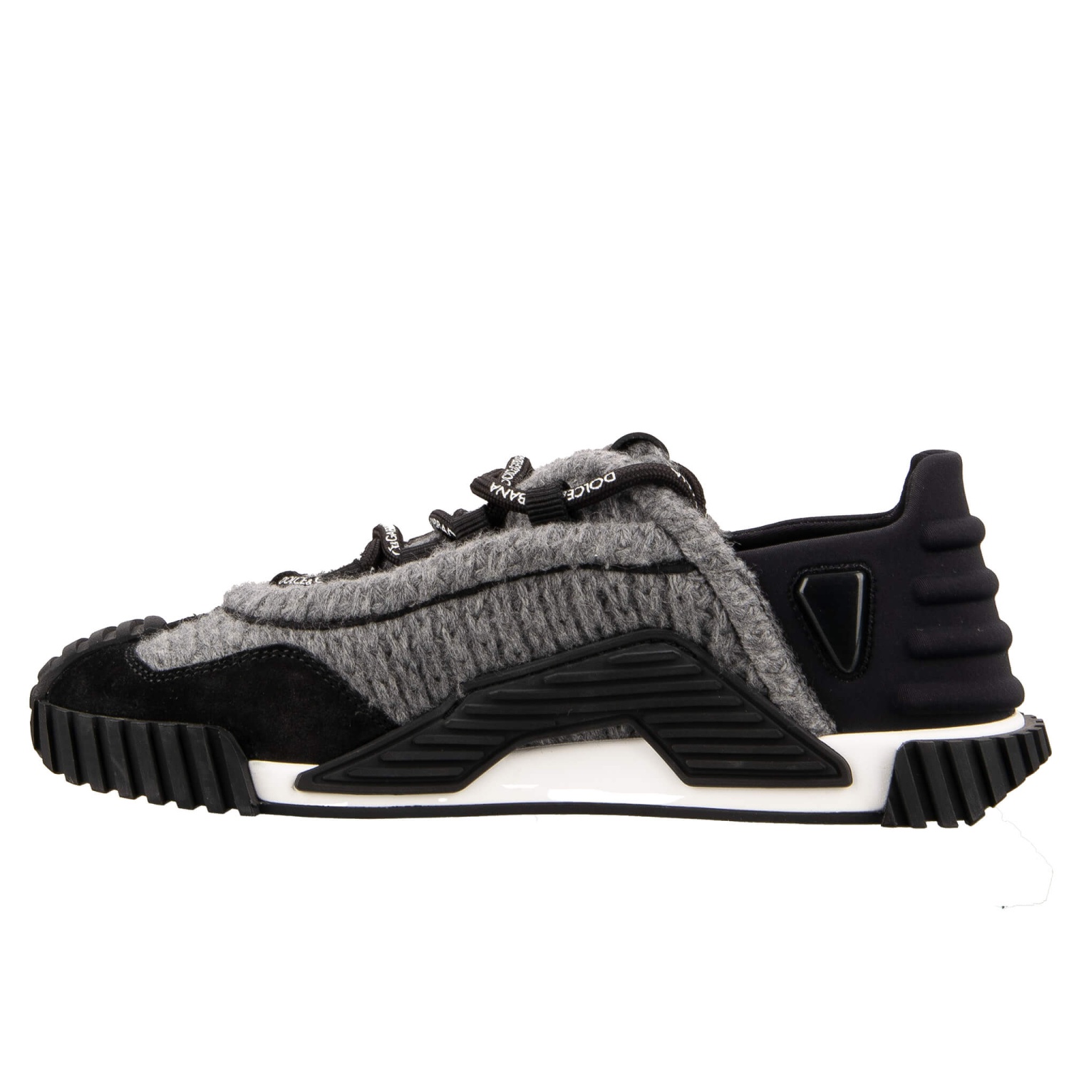 DOLCE & GABBANA DG Logo Wool Low Top Sneaker Shoes NS1 Gray