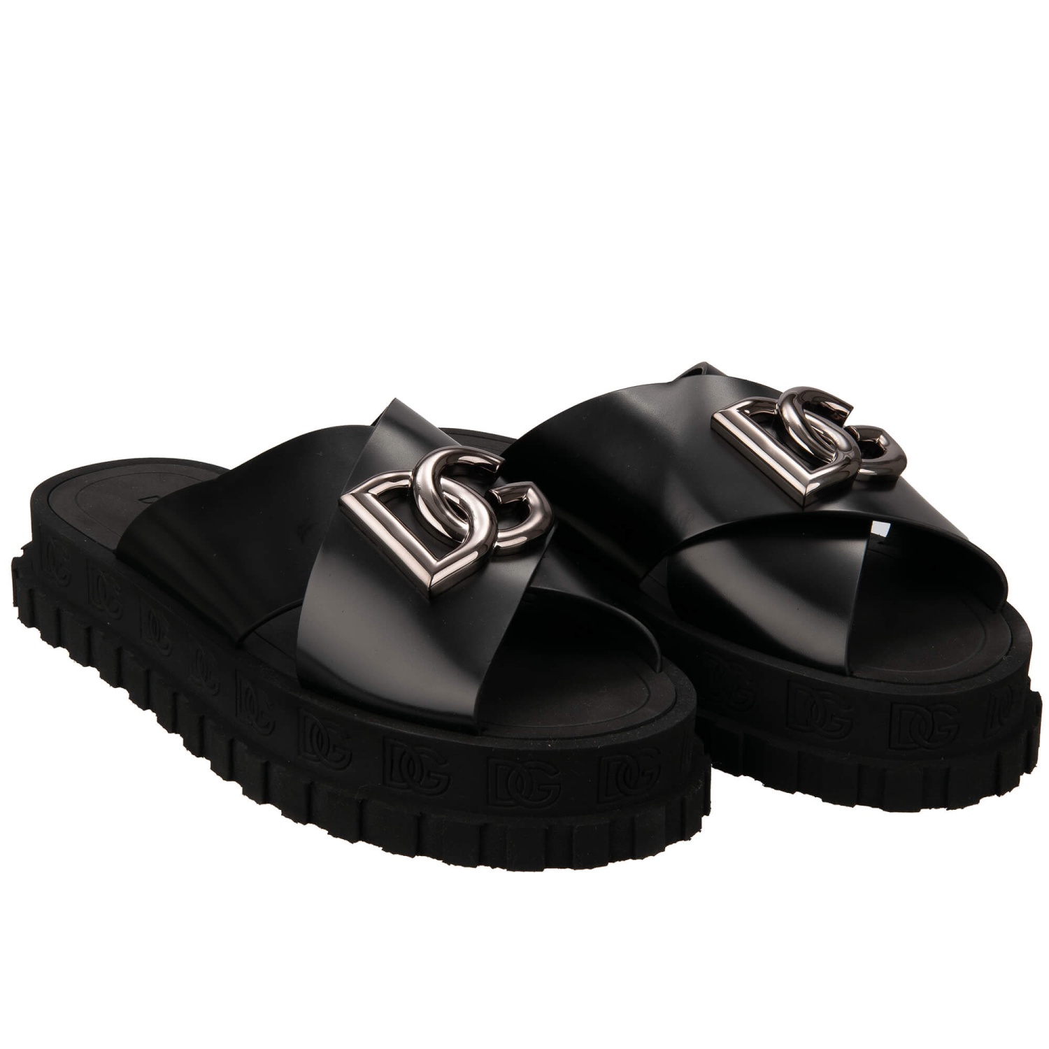 【関税＆送料込み】Dolce & Gabbana Printed Slides Dolce & Gabbana Majolica-print Leather Slides | Blue | FARFETCH