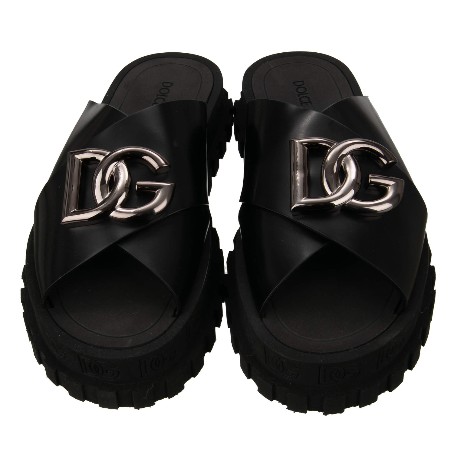 サンダル・ミュール DOLCE & GABBANA SANDALO SLIDE IN PELLE CON LOGO Logo leather slides in orange - Dolce Gabbana | Mytheresa
