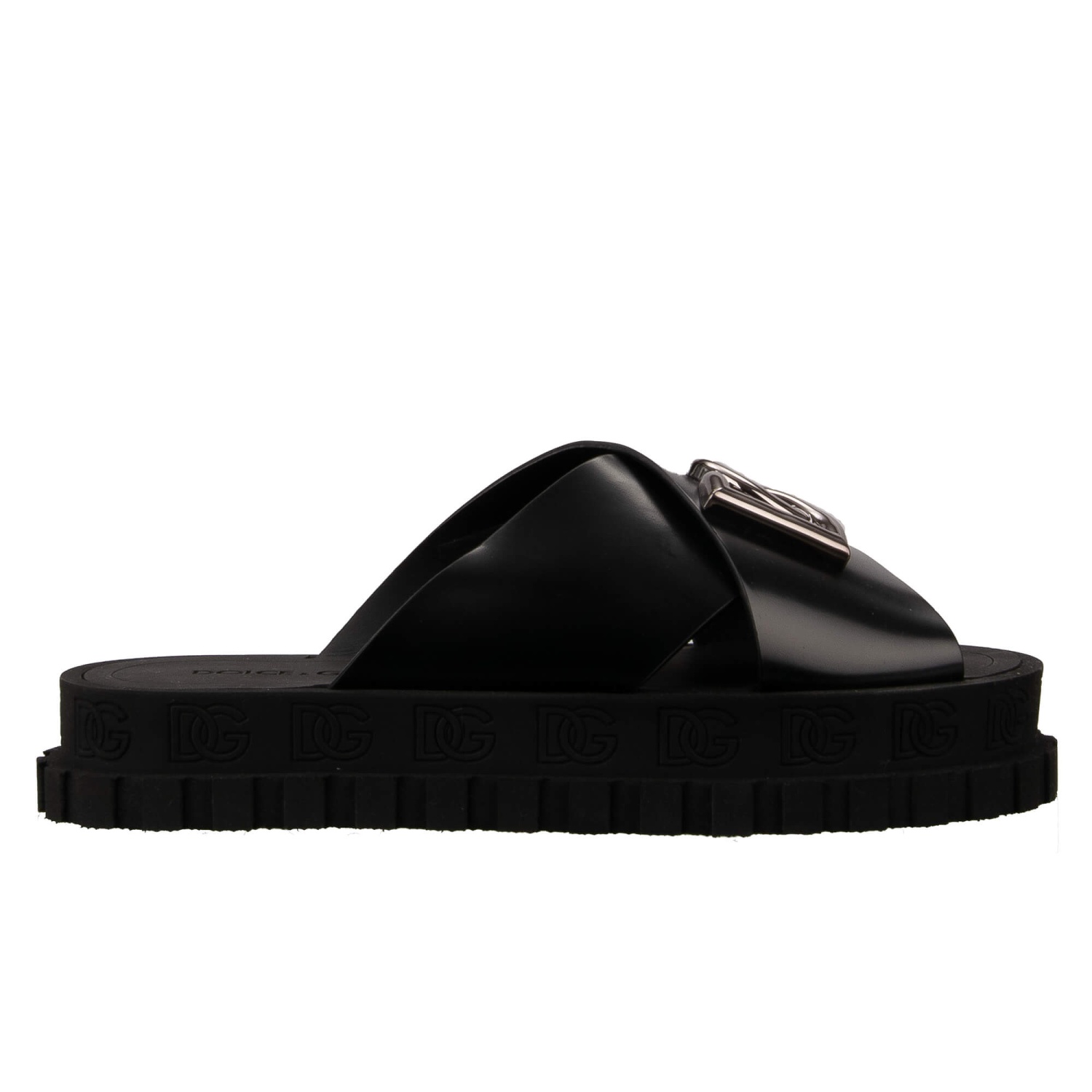 VIP【送料関税込】DOLCE&GABBANA DG LOGO LEATHER SLIDES Dolce & Gabbana DG-logo Leather Sandals | Gold | FARFETCH