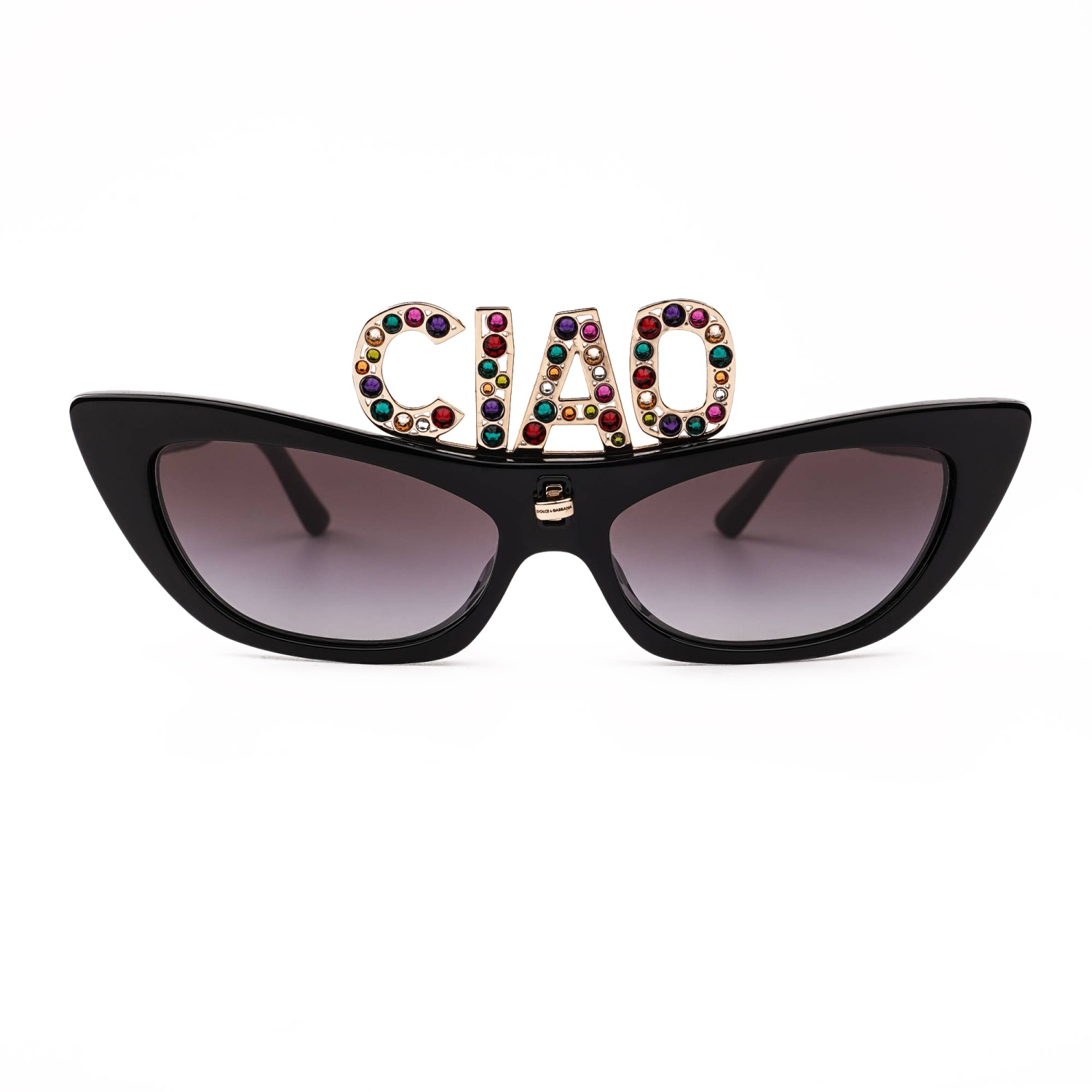 Dolce & Gabbana Black Sunglasses with Crystal Embellishment DOLCE & GABBANA DG4334B DG CIAO Crystal Cat Eye Sunglasses  main image 3