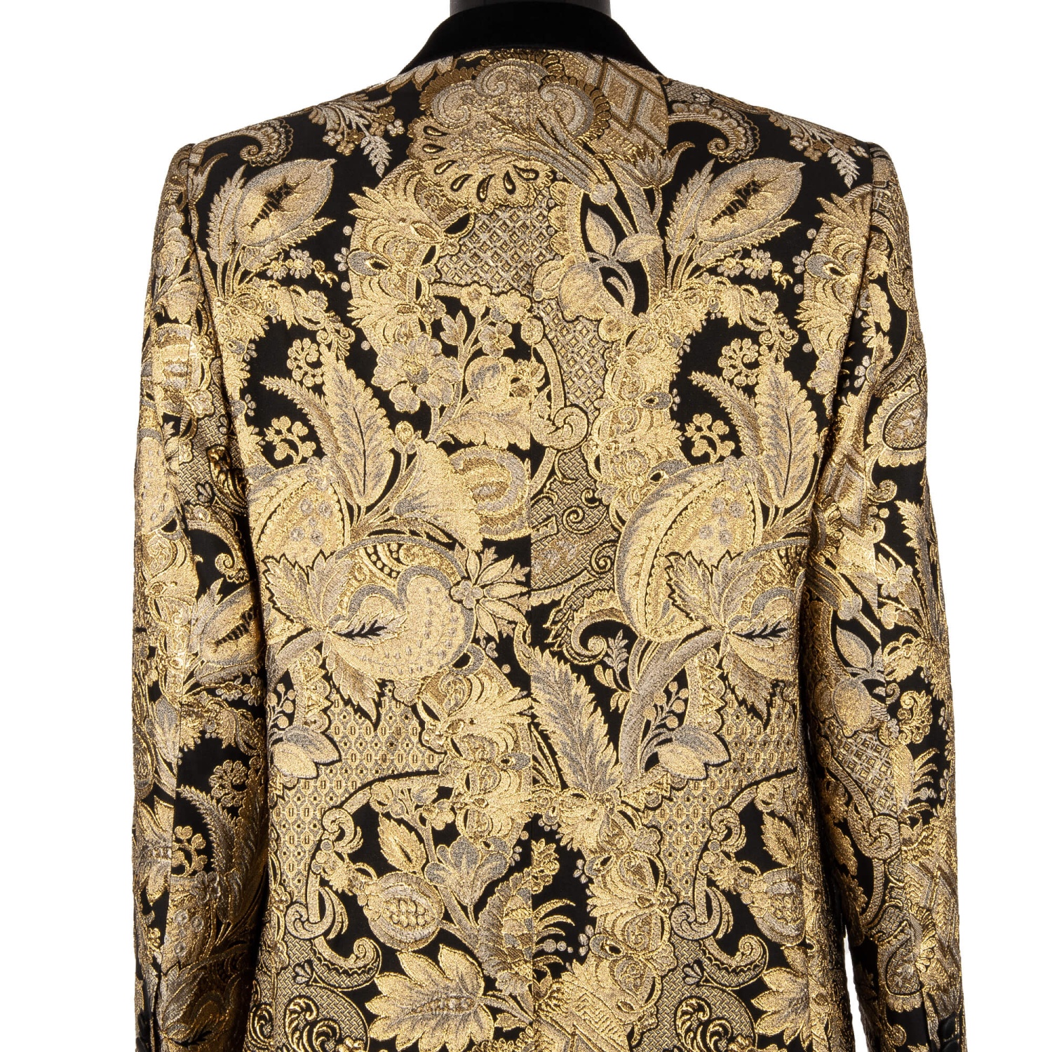 DOLCE & GABBANA Double-Breasted Jacquard Coat SICILIA Gold