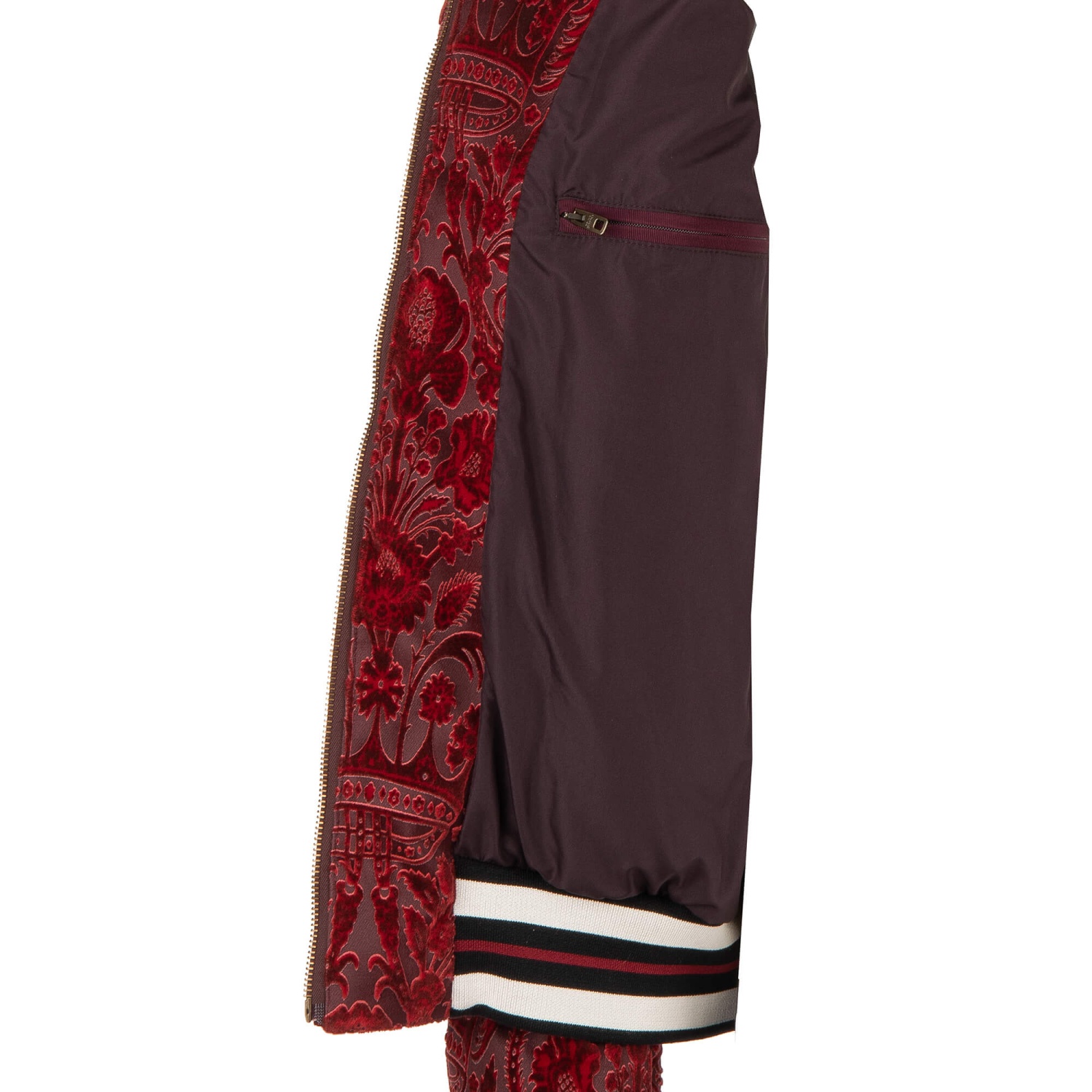 DOLCE & GABBANA Down Velvet Brocade Bomber Jacket with DOLCE & GABBANA Down Velvet Brocade Bomber Jacket with