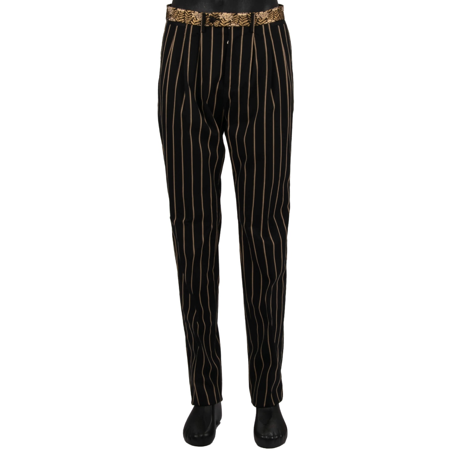 DOLCE & GABBANA Flower Striped 3 Piece Jacquard Suit Jacket