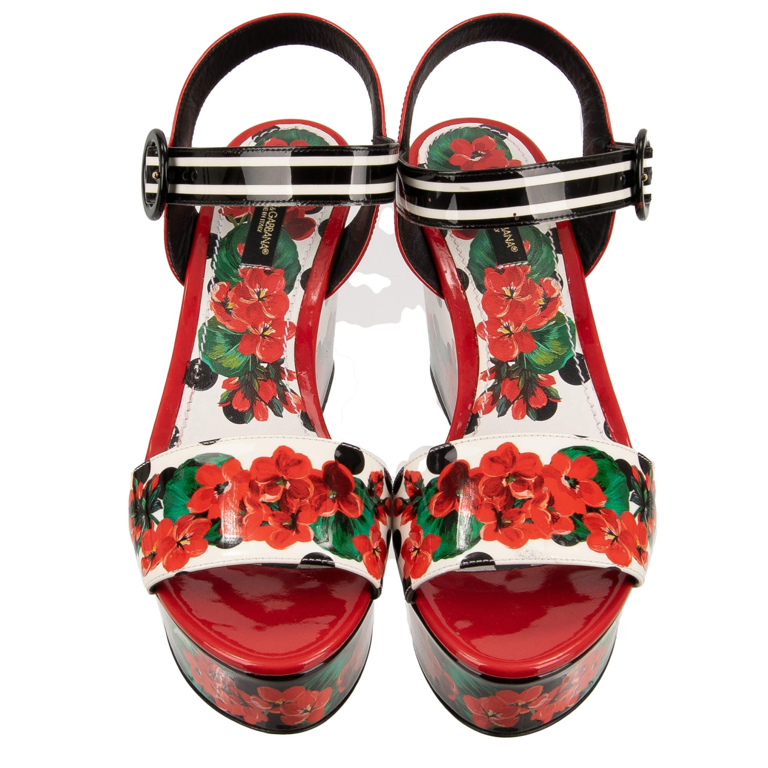 Dolce & Gabbana Geranium Flower Platform Sandals Shoes
