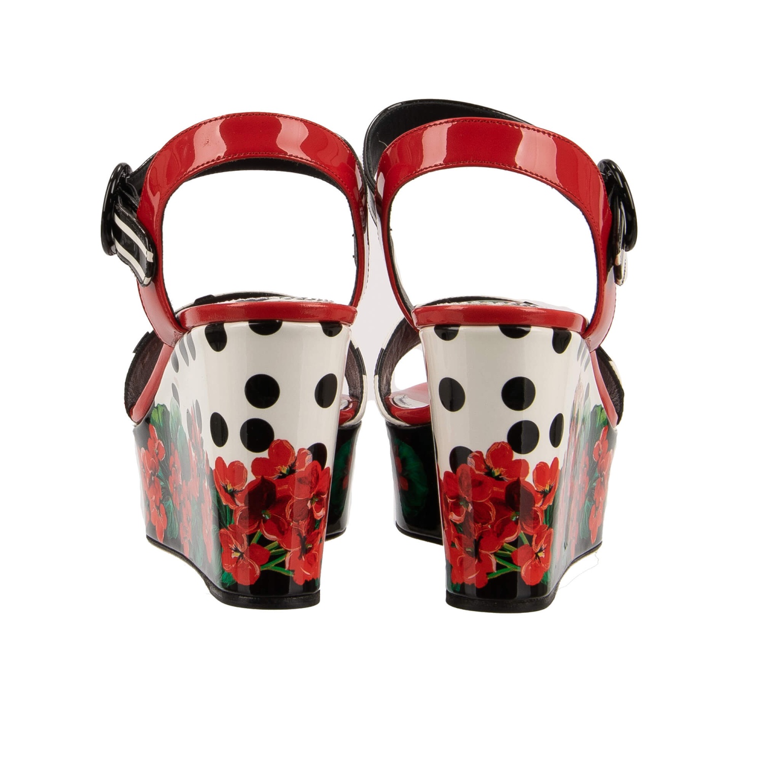 Dolce & Gabbana Geranium Flower Platform Sandals Shoes