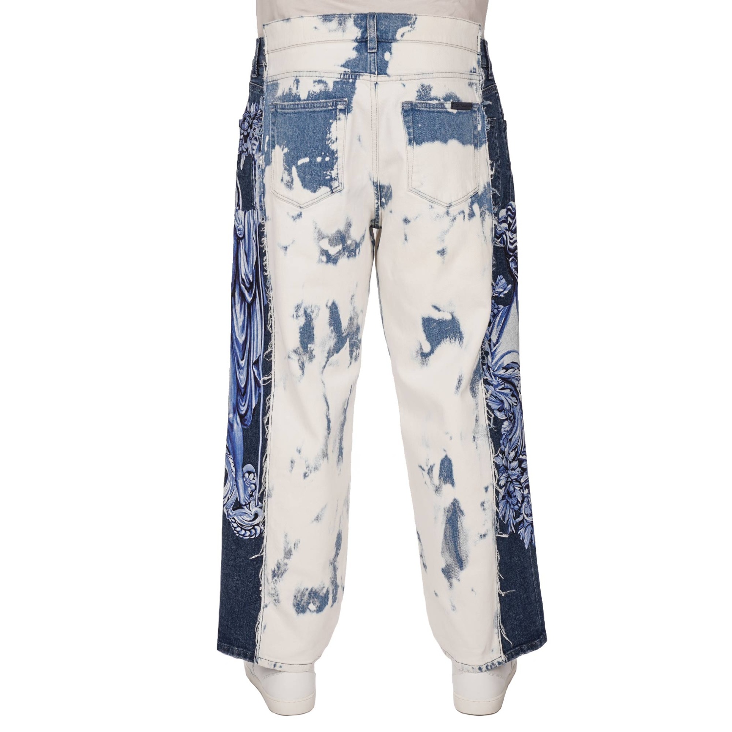 DOLCE & GABBANA Greek Painting Jeans Pants Loose Oversize