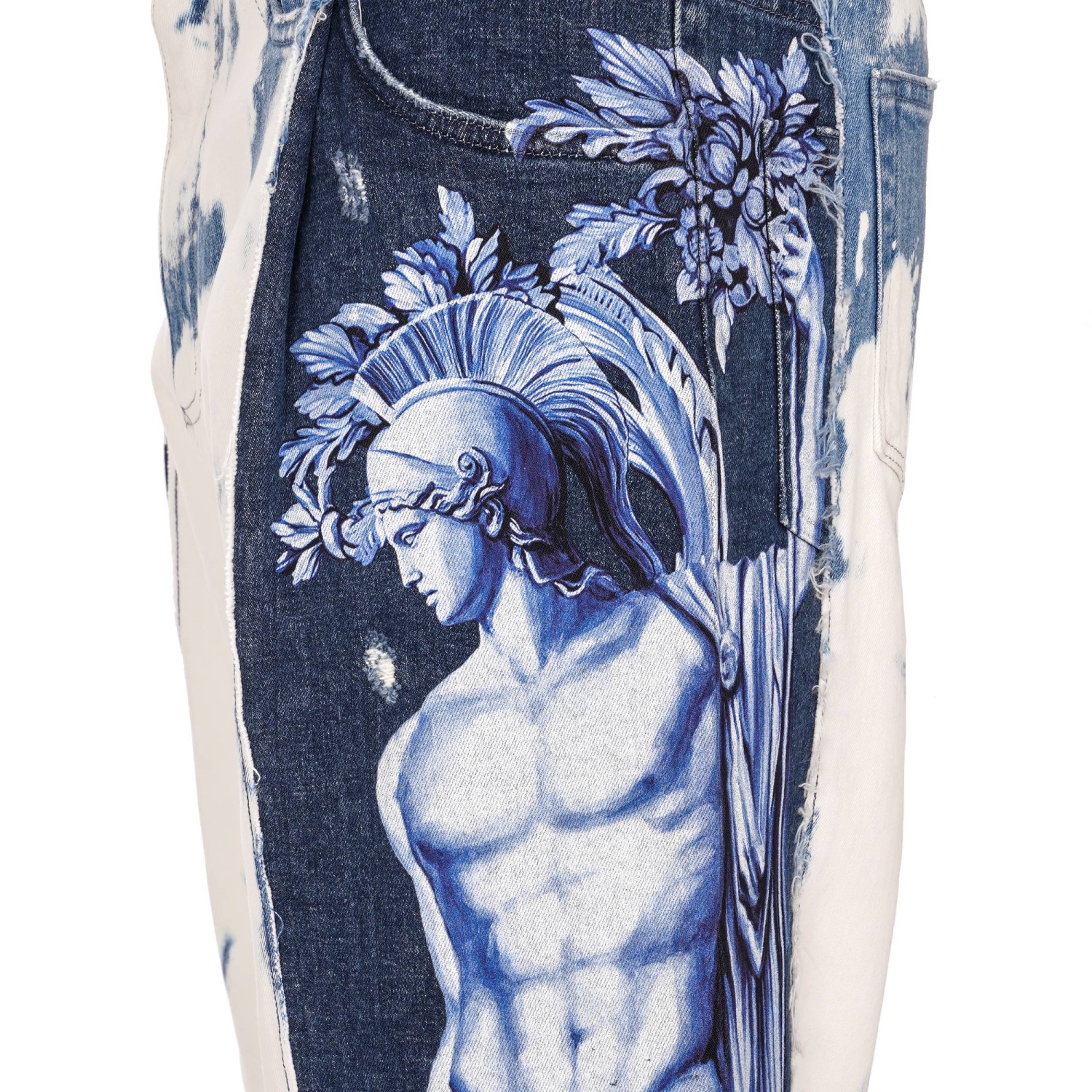 DOLCE & GABBANA Greek Painting Jeans Pants Loose Oversize