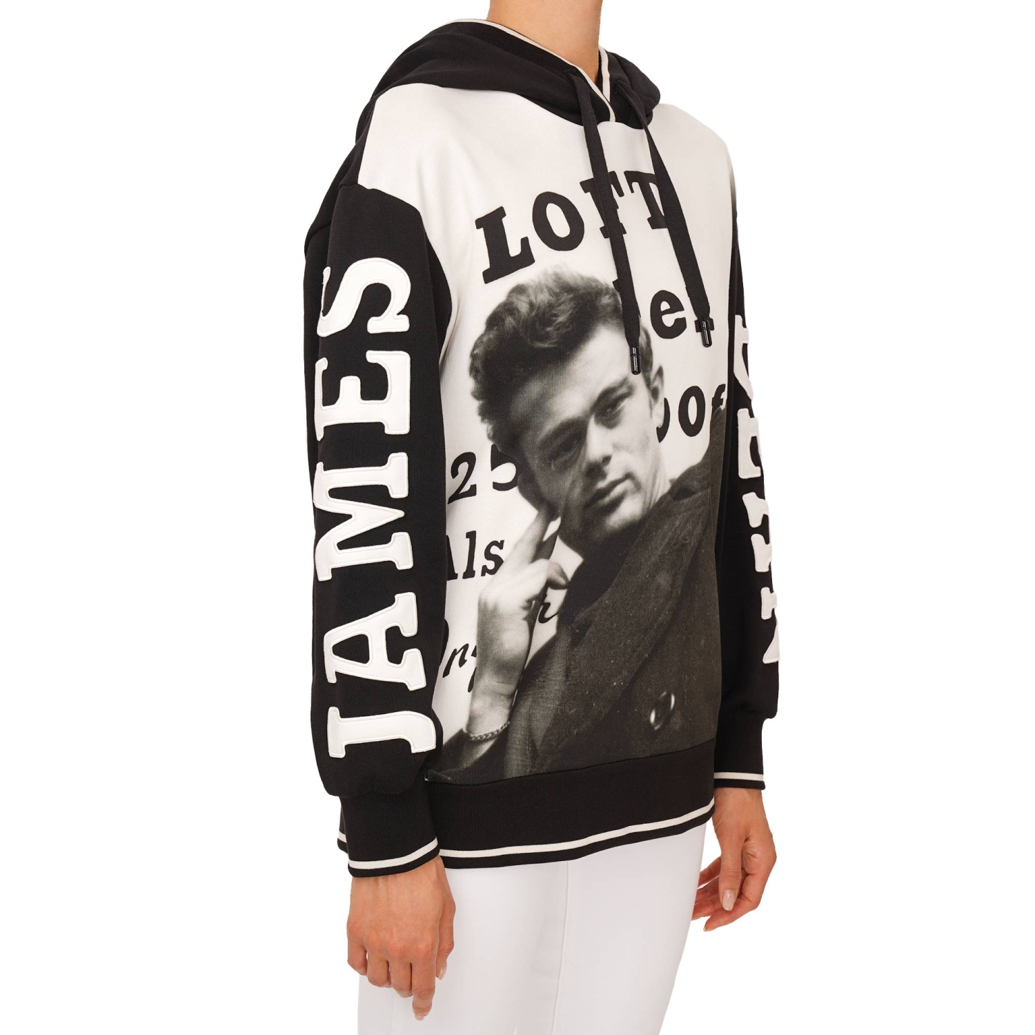 DOLCE & GABBANA James Dean Hoodie Sweater Sweatshirt Black White 