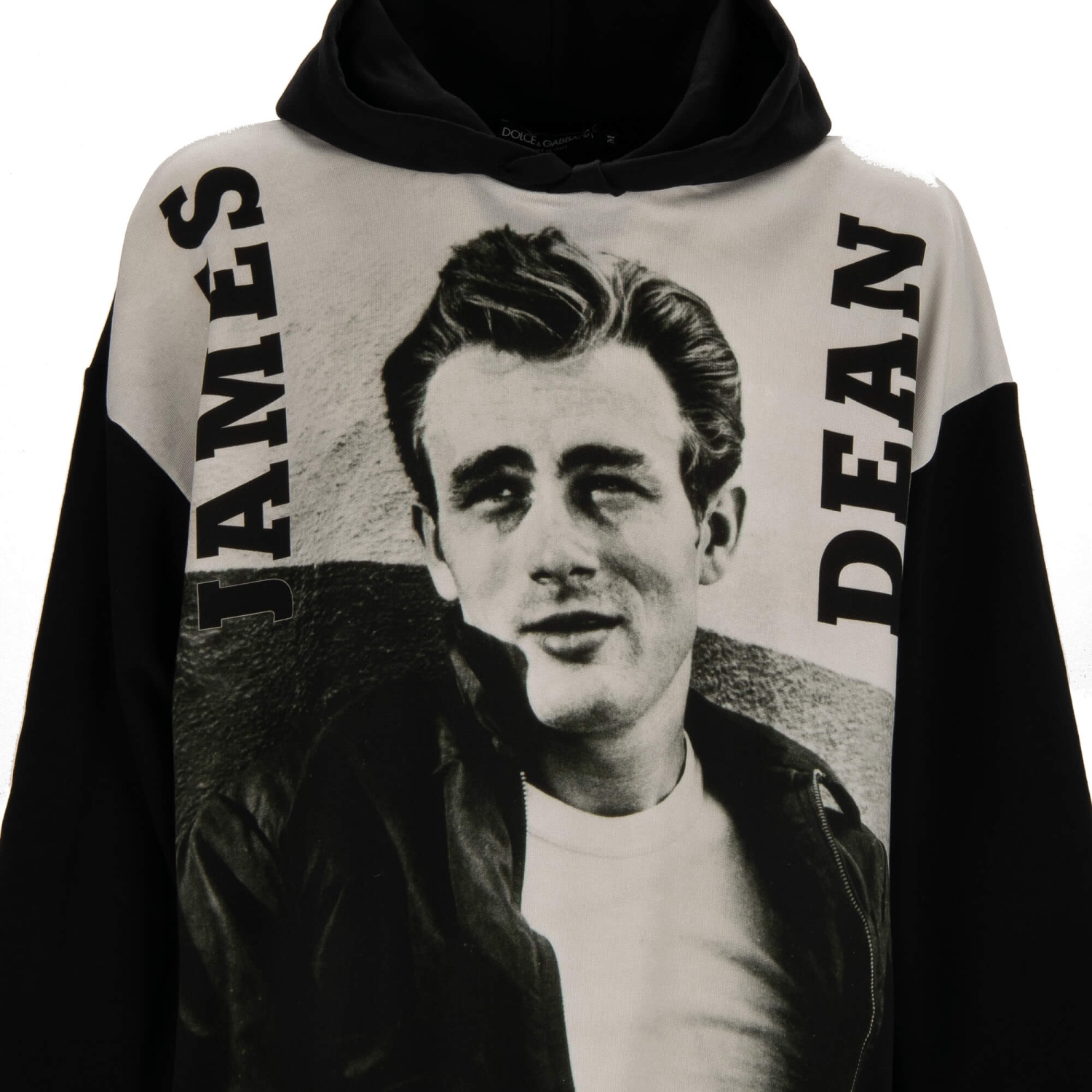 DOLCE & GABBANA James Dean Oversized Hoodie Sweater Black White