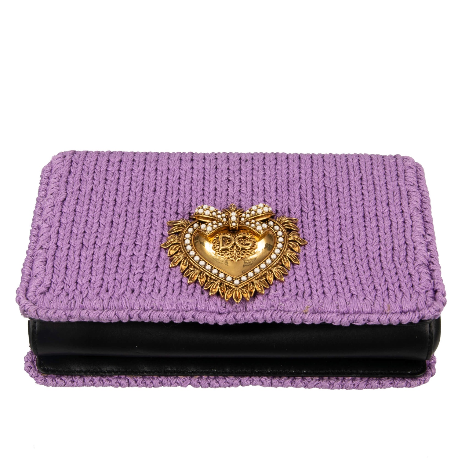 DOLCE & GABBANA Knitted Crochet Crossbody Clutch Bag