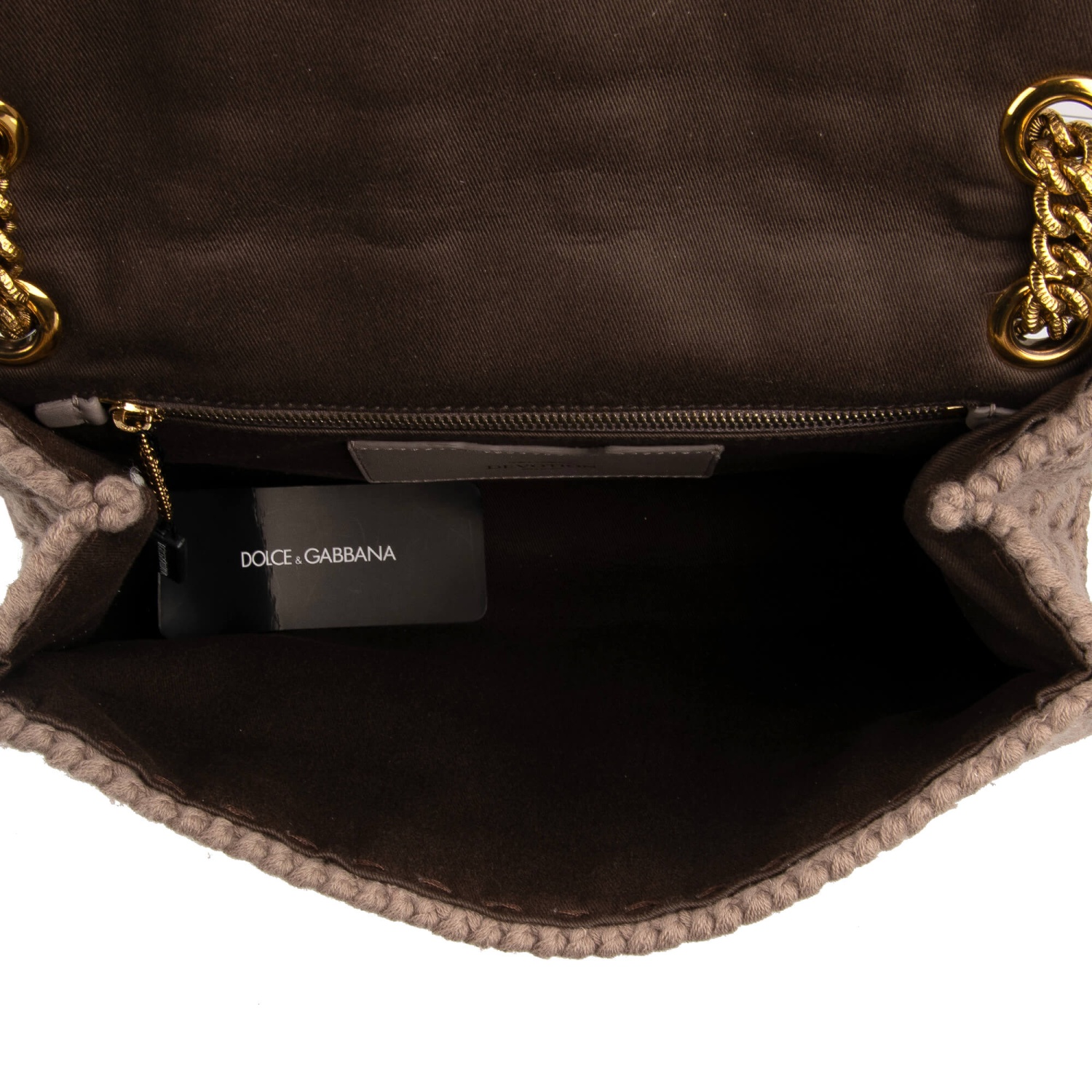 DOLCE & GABBANA Knitted Wool Crossbody Shoulder Bag DEVOTION