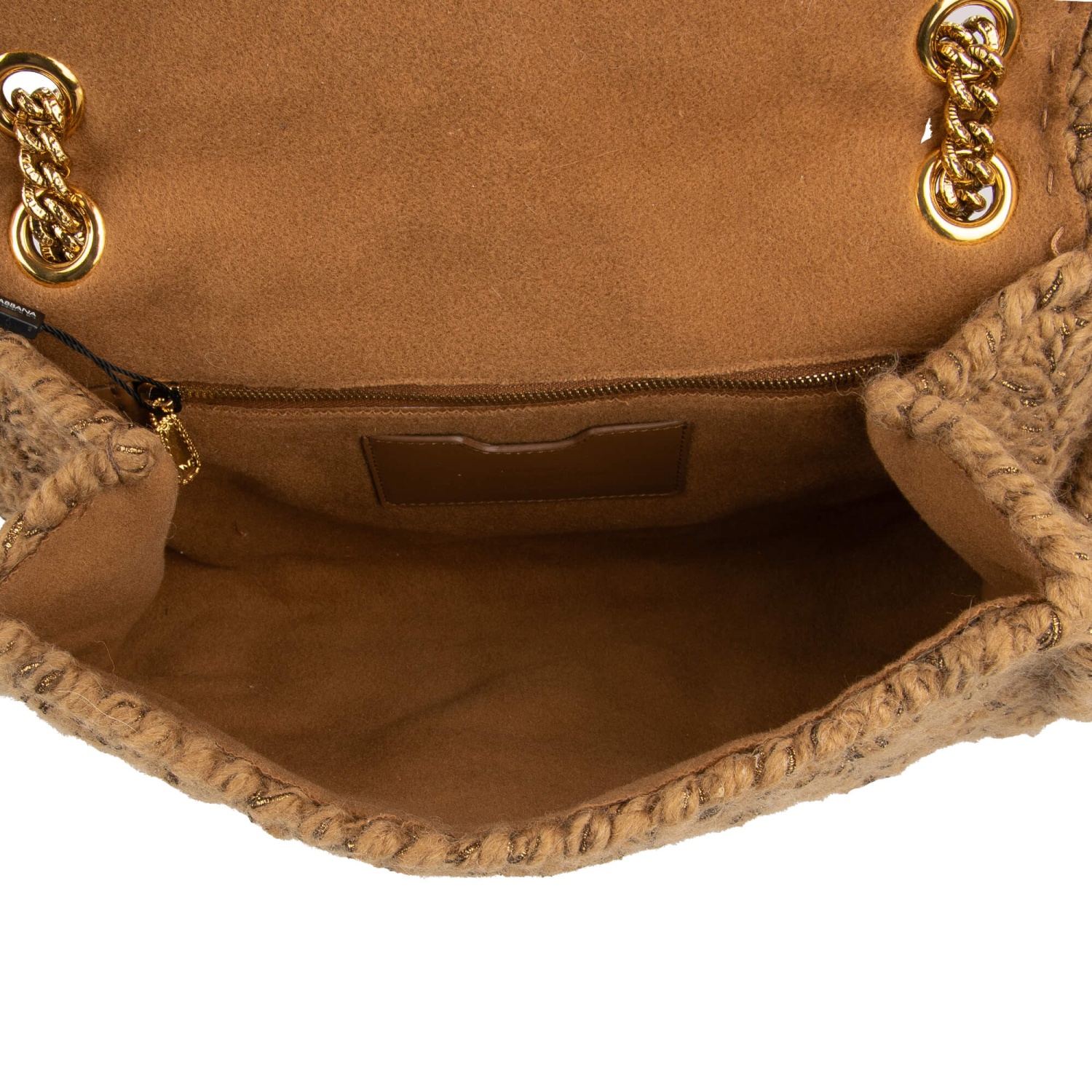 DOLCE & GABBANA Knitted Wool Crossbody Shoulder Bag DEVOTION DOLCE & GABBANA Knitted Wool Crossbody Shoulder Bag DEVOTION
