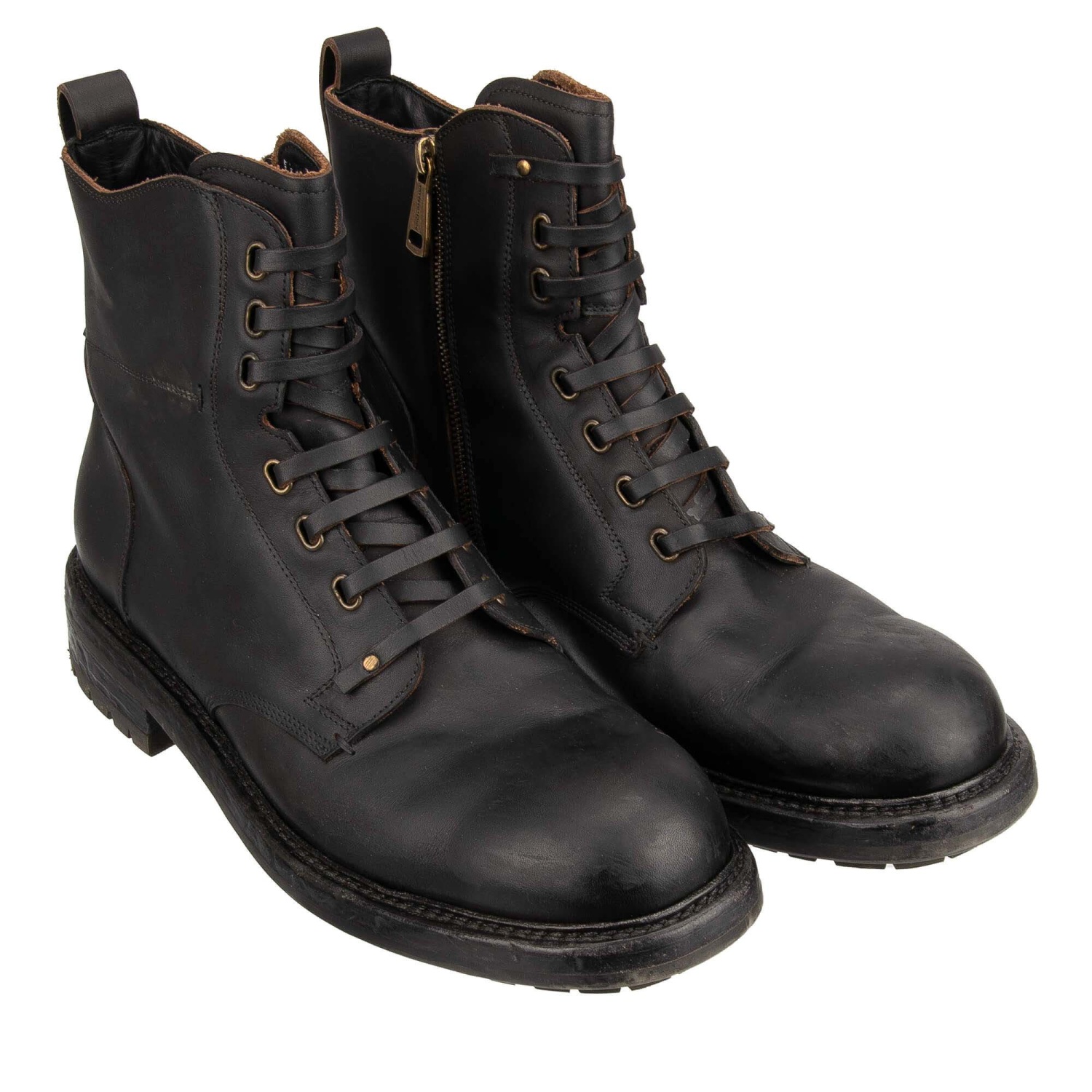 Dolce & Gabbana Leather Biker Boots | Sendegaro