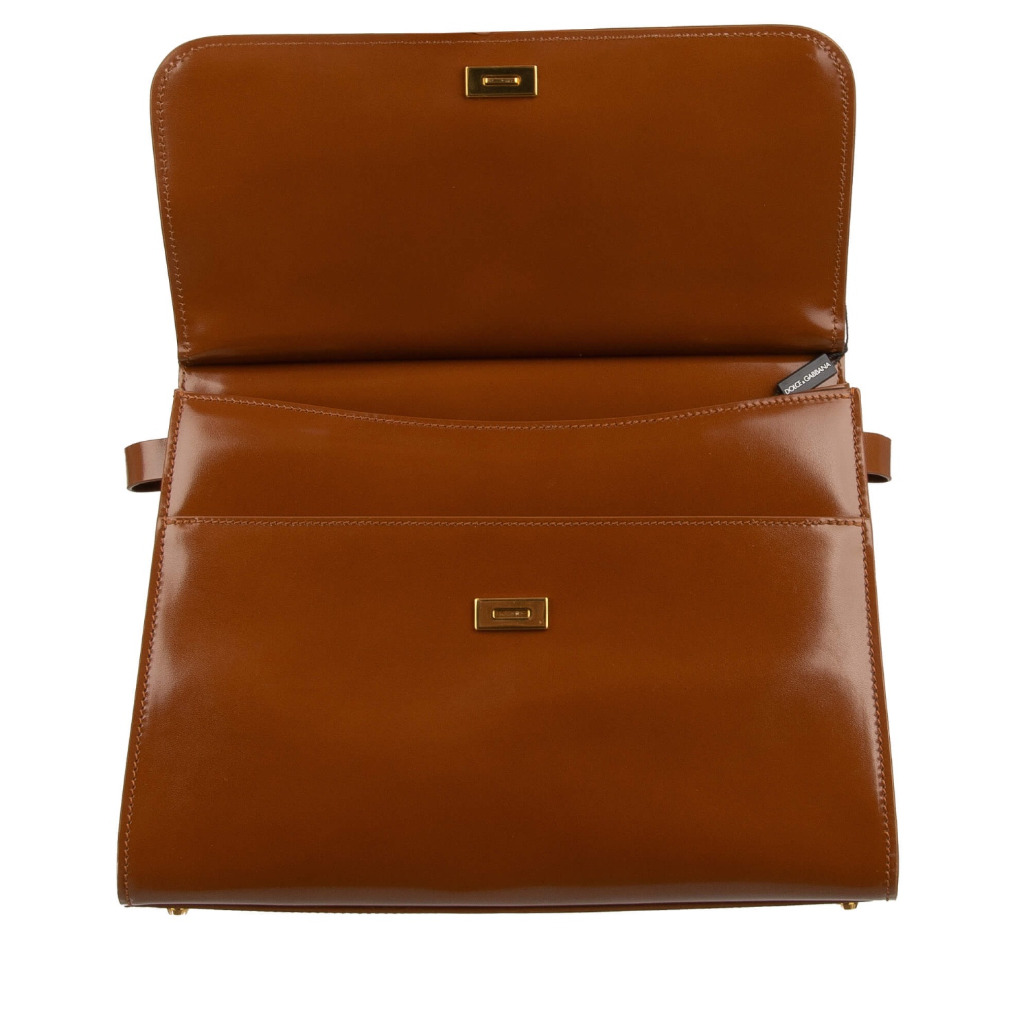 【関税＆送料込み】Dolce & Gabbana Brown 'Sicily' Large Bag DOLCE & GABBANA Leather Tote Shoulder Bag SICILY 58 Large