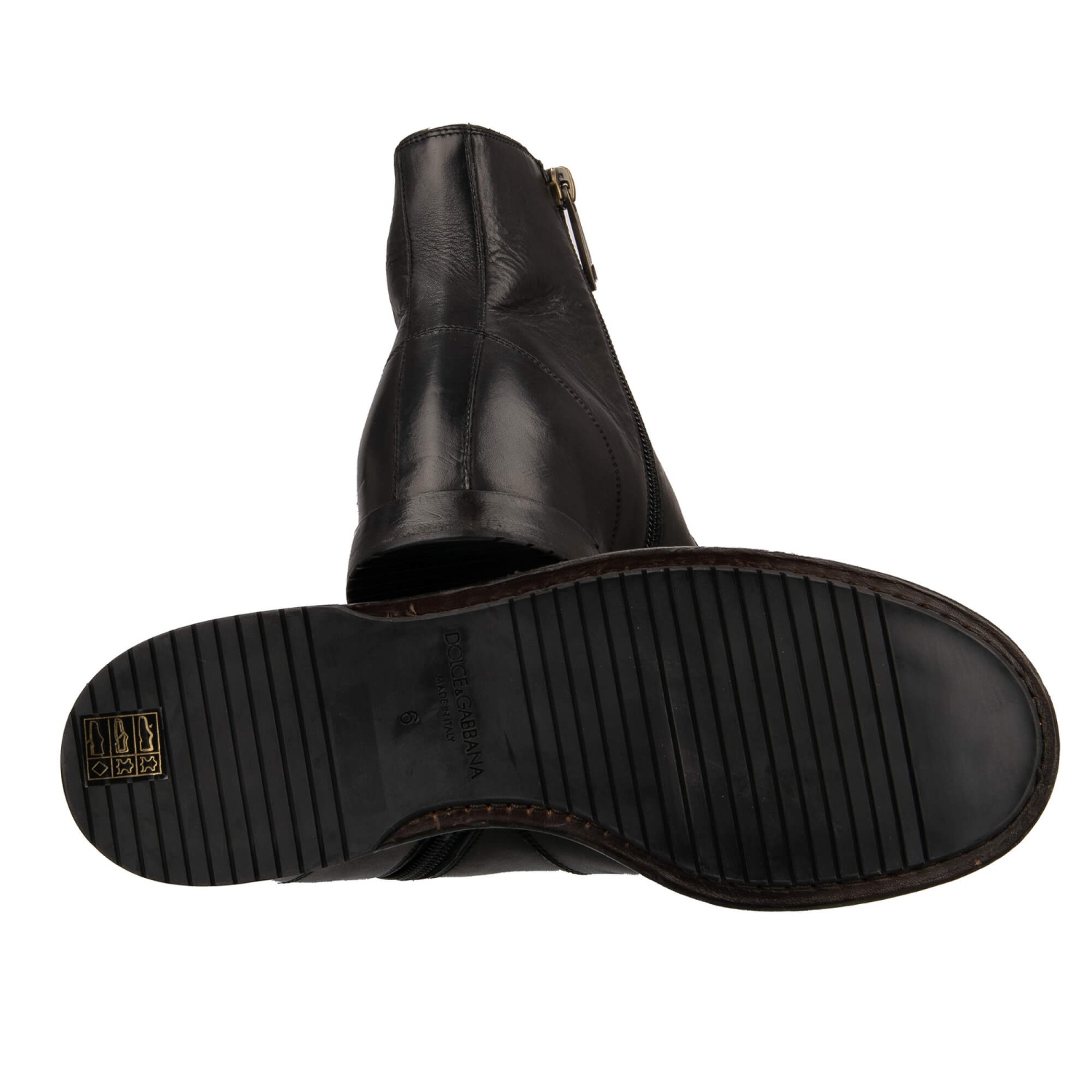 靴 Dolce & Gabbana leather boots Leather combat boots in black - Dolce Gabbana Kids | Mytheresa