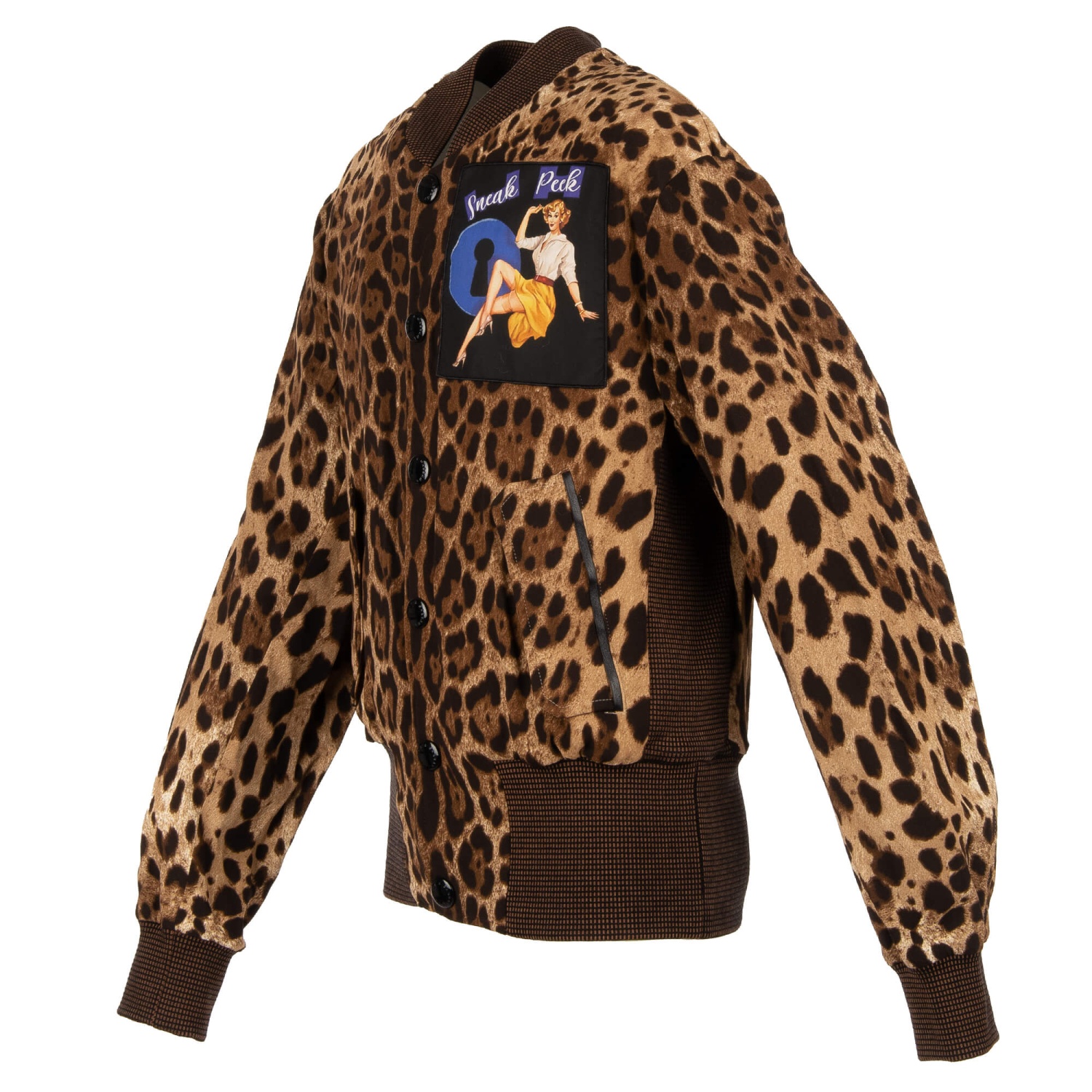 DOLCE & GABBANA Leopard Print Bomber Jacket SNEAK PEEK Patch