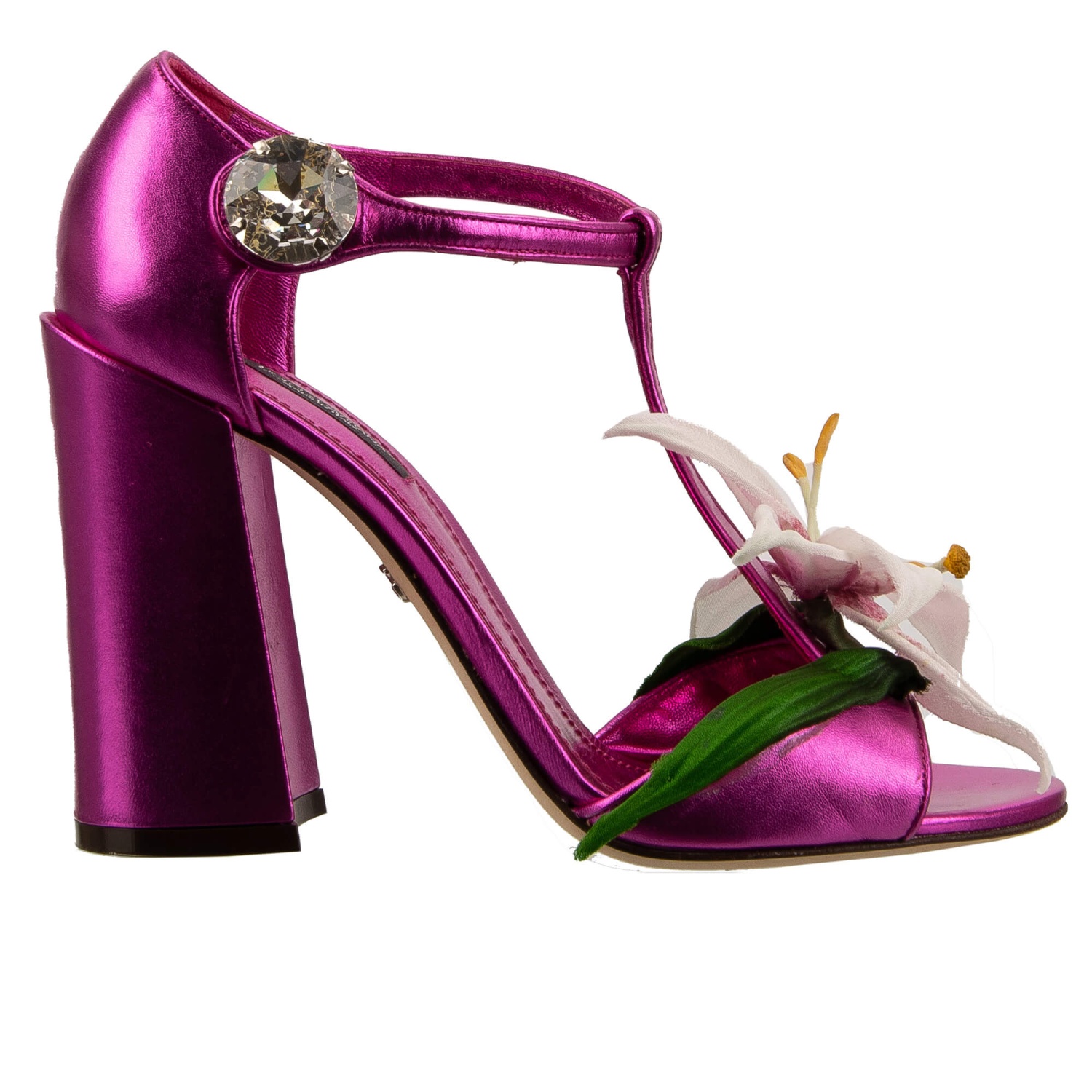新作*DOLCE&GABBANA* Kiera クリスタル&ブロケードミュール 花柄 DOLCE & GABBANA Rose Crystal Raffia Platform Sandals Pumps